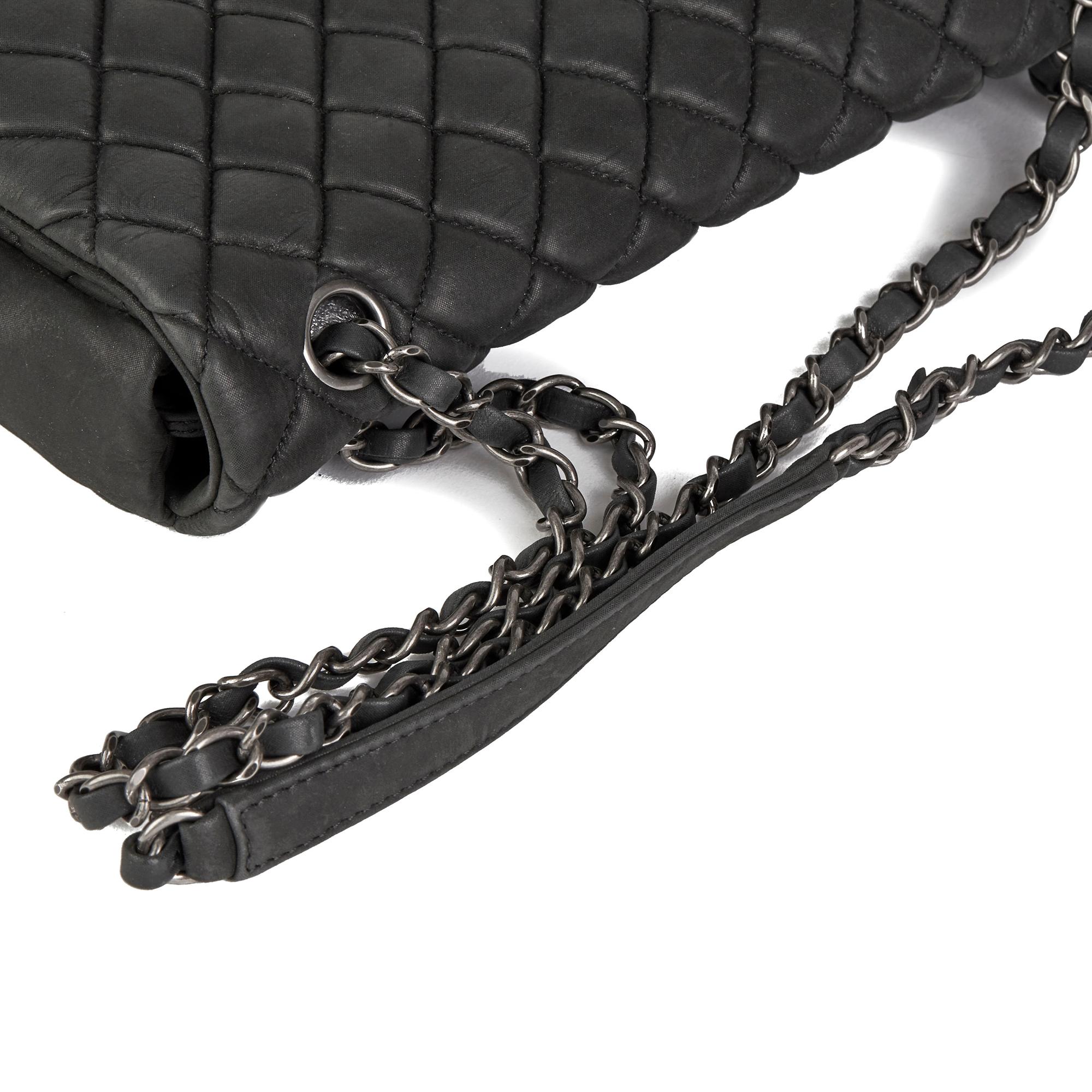 2013 Chanel Dark Grey Bubble Quilted Velvet Calfskin Small Bubble Flap Bag 2