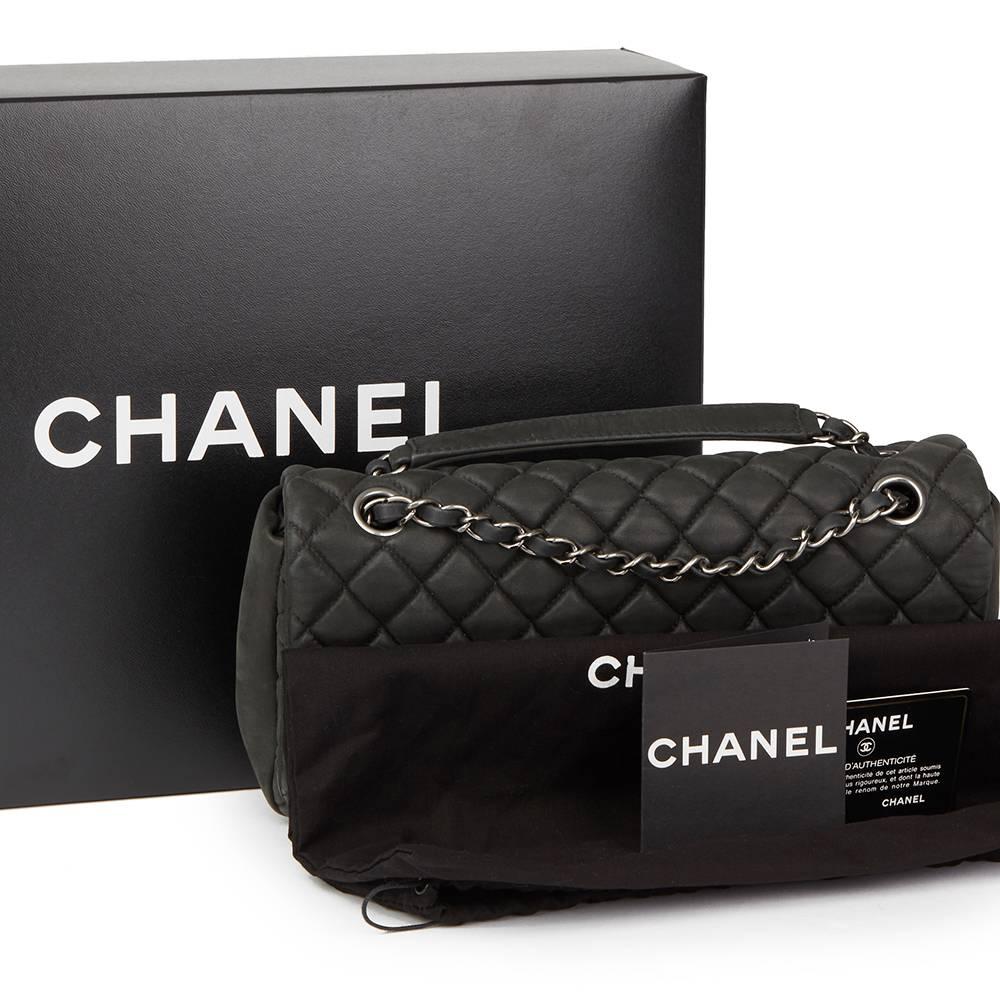 2013 Chanel Dark Grey Bubble Quilted Velvet Calfskin Small Bubble Flap Bag  3