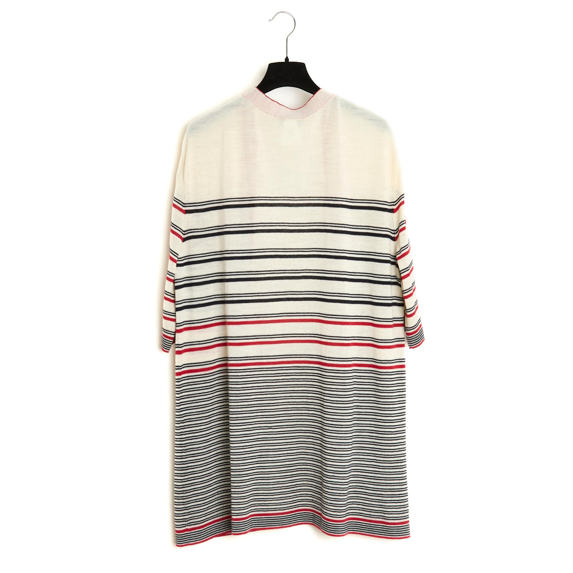 De las mujeres 2013 Chanel Chaleco FR44 lana ligera CC rayas Cardigan UK16 US14 en venta