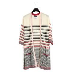 2013 Chanel Gilet FR44 light wool CC stripes Cardigan UK16 US14