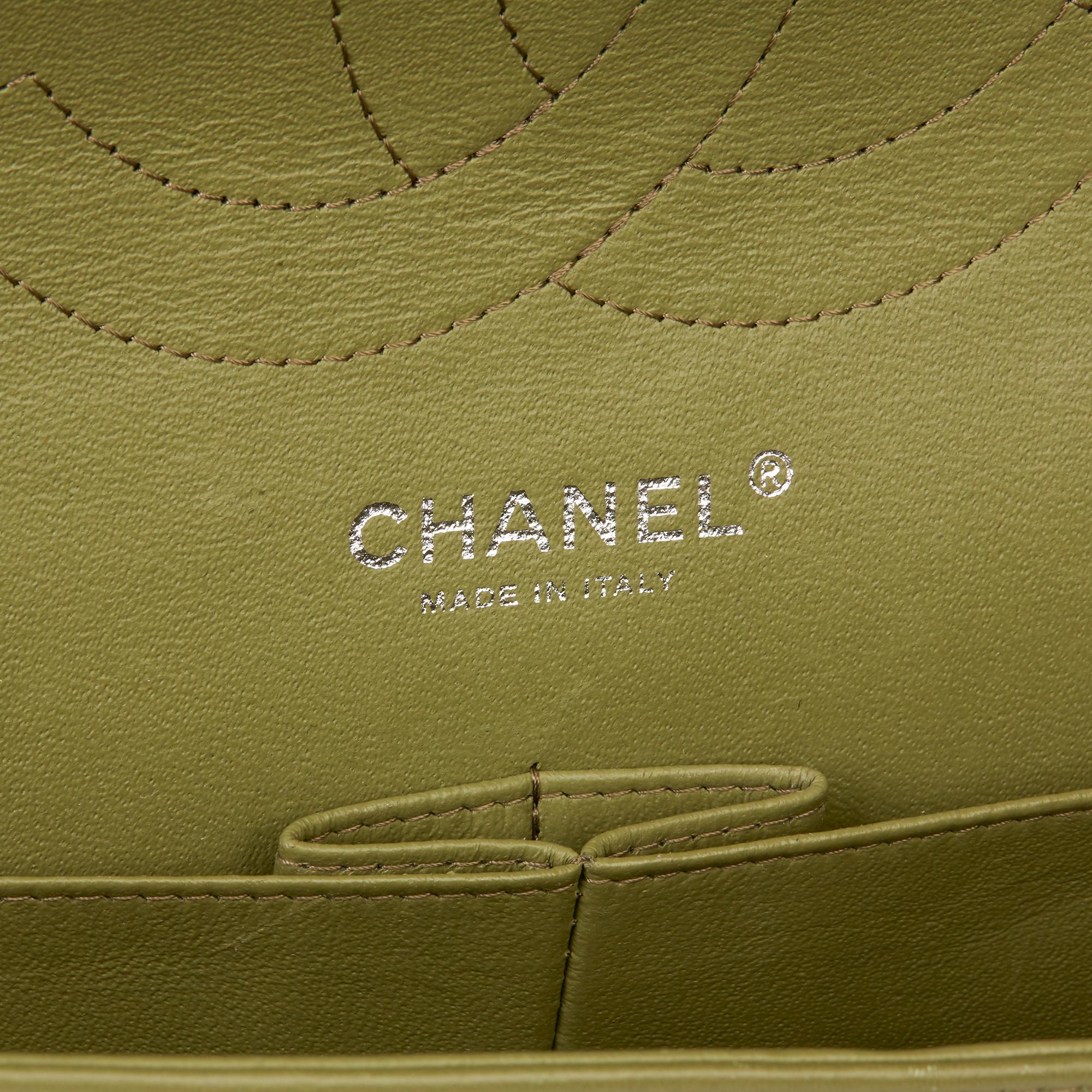 2013 Chanel Green  Patent Quilted Leather Jumbo Classic Double Flap Bag 3