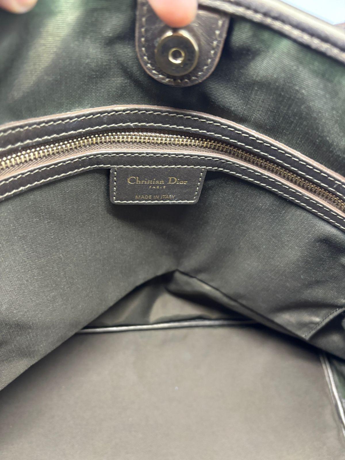2013 Christian Dior Black Bronze Canvas Cannage Panarea Tote Bag 8