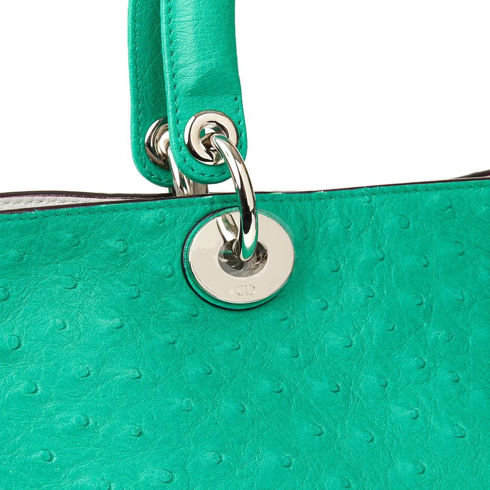 2013 Christian Dior Emerald Ostrich Leather Diorissimo MM 3