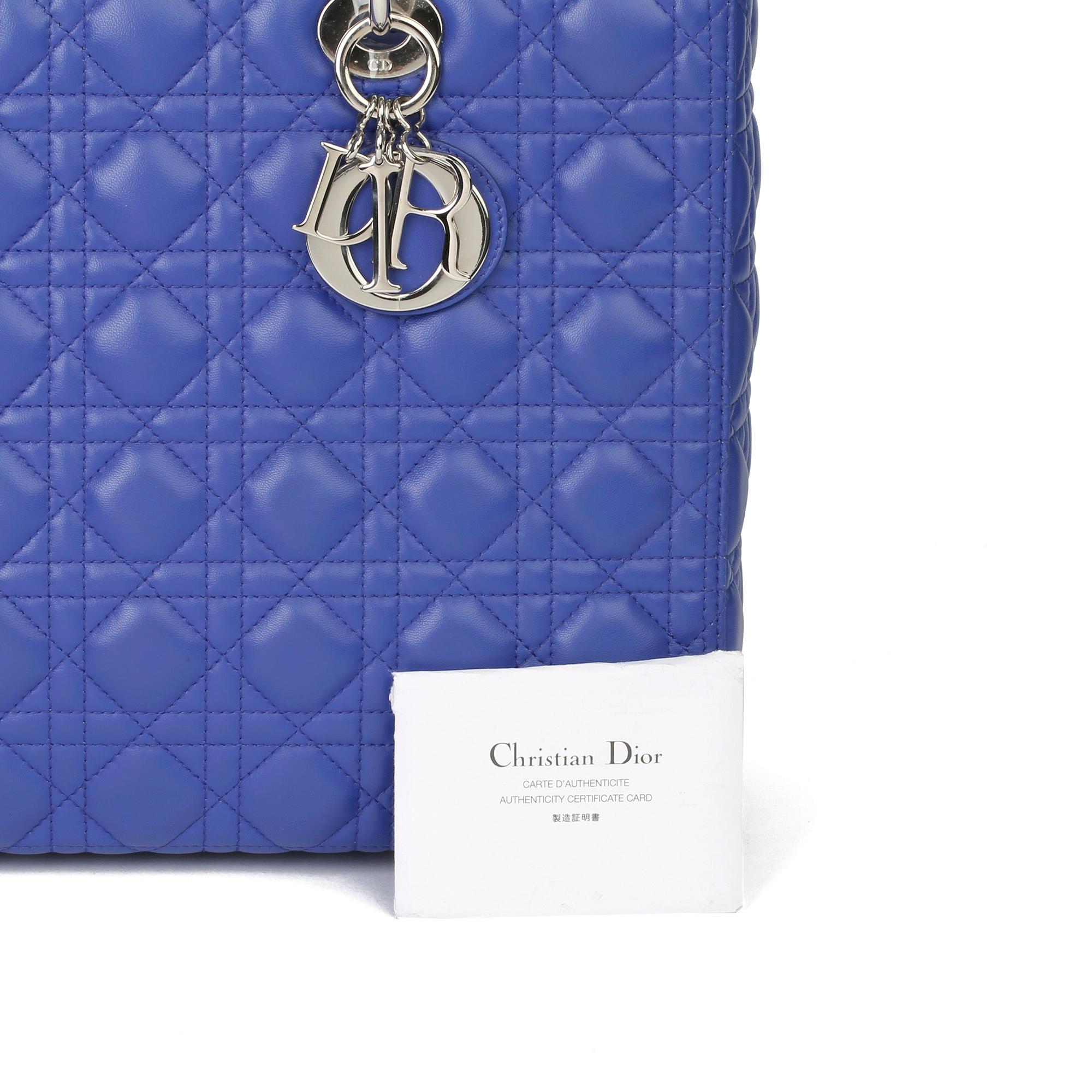 2013 Christian Dior Purple Quilted Lambskin Leather Lady Dior GM 8