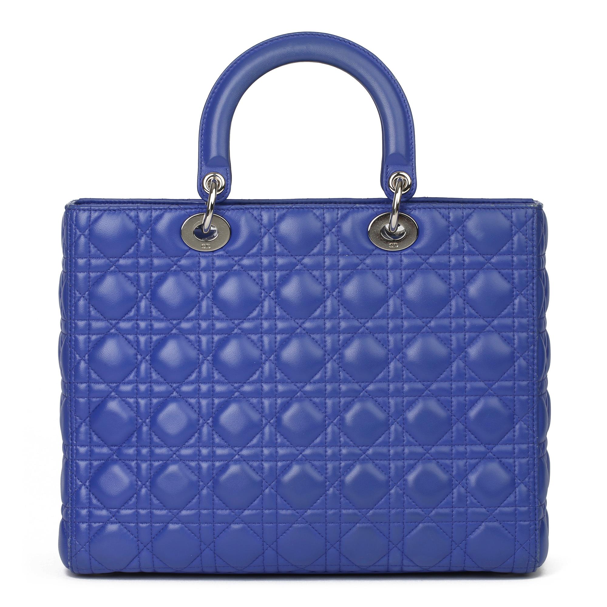 2013 Christian Dior Purple Quilted Lambskin Leather Lady Dior GM 1