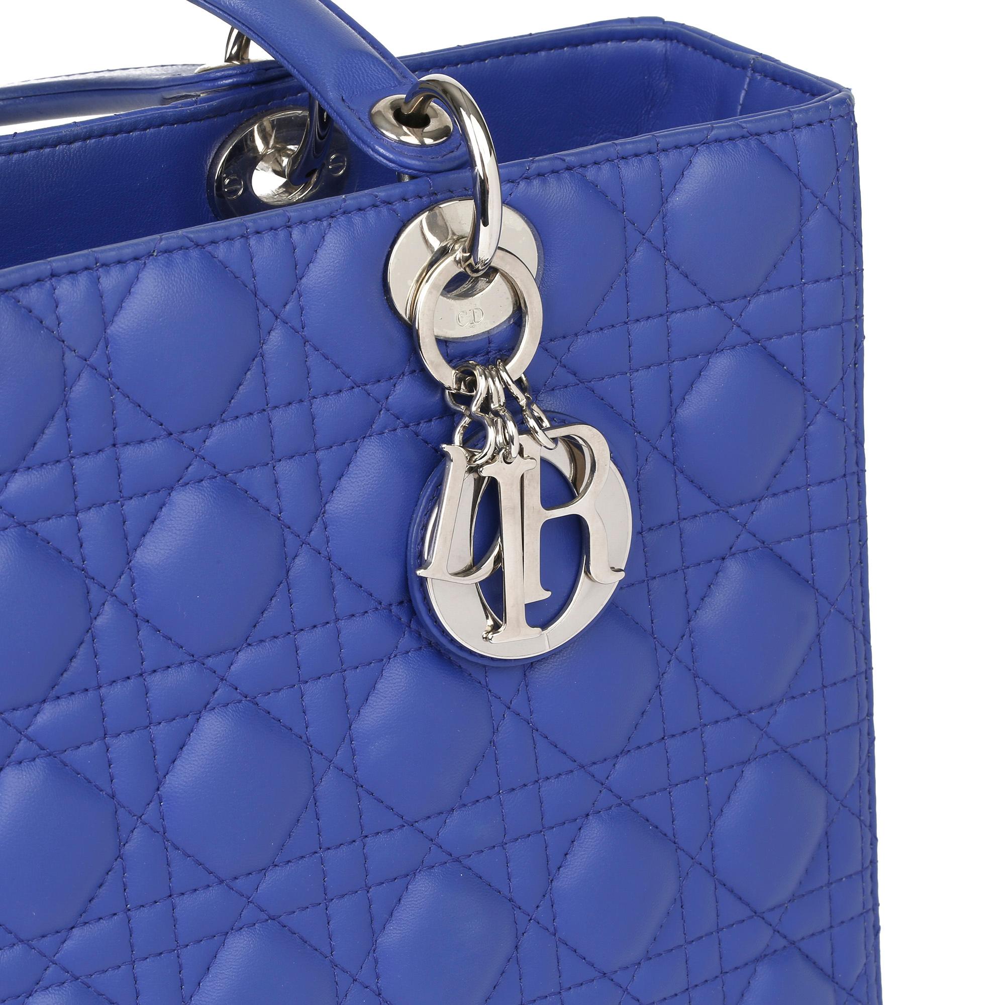 2013 Christian Dior Purple Quilted Lambskin Leather Lady Dior GM at 1stDibs