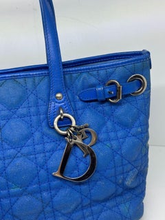 2013 Christian Dior Small Blue Hydra Panarea Canvas Tote