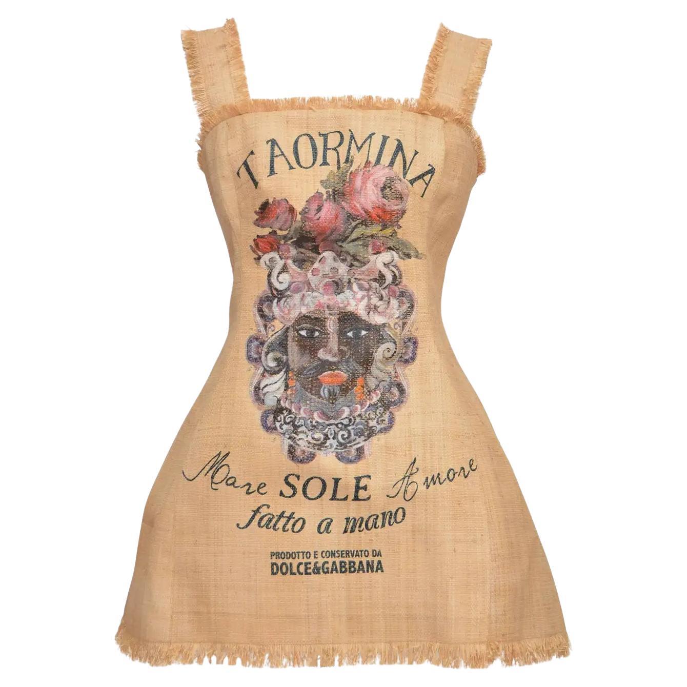 2013 Collector's Dolce & Gabbana Raffia Mini Dress
