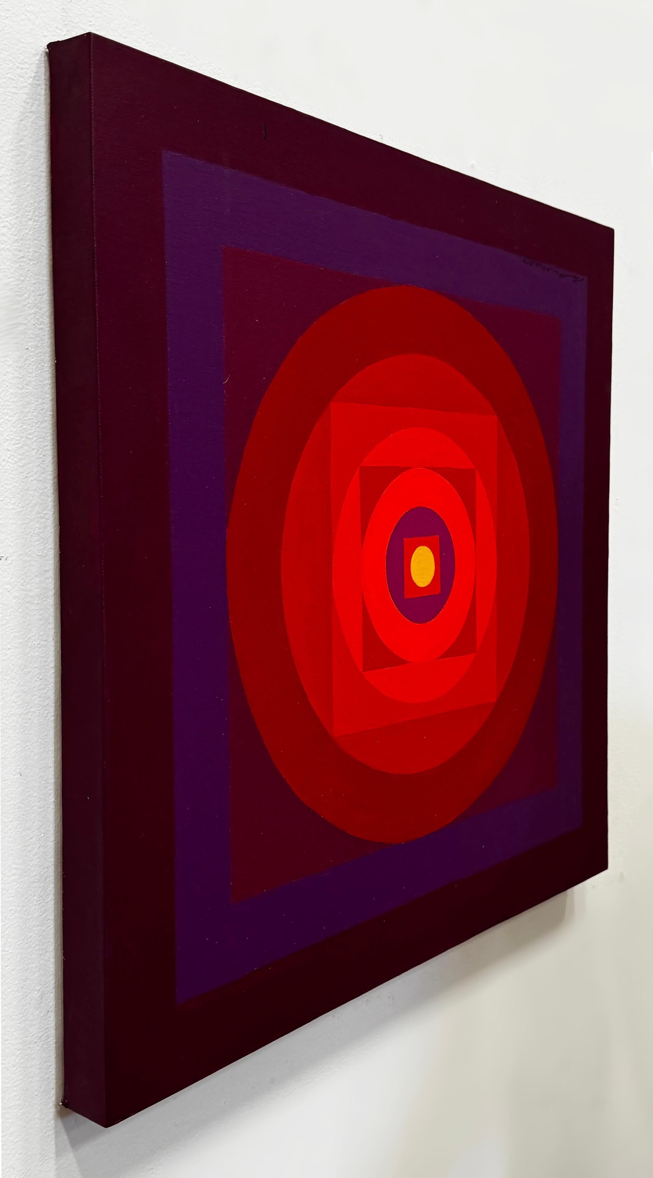 Tableaux triptyques géométriques colorés Op Art 2013 -Set of 3 en vente 2