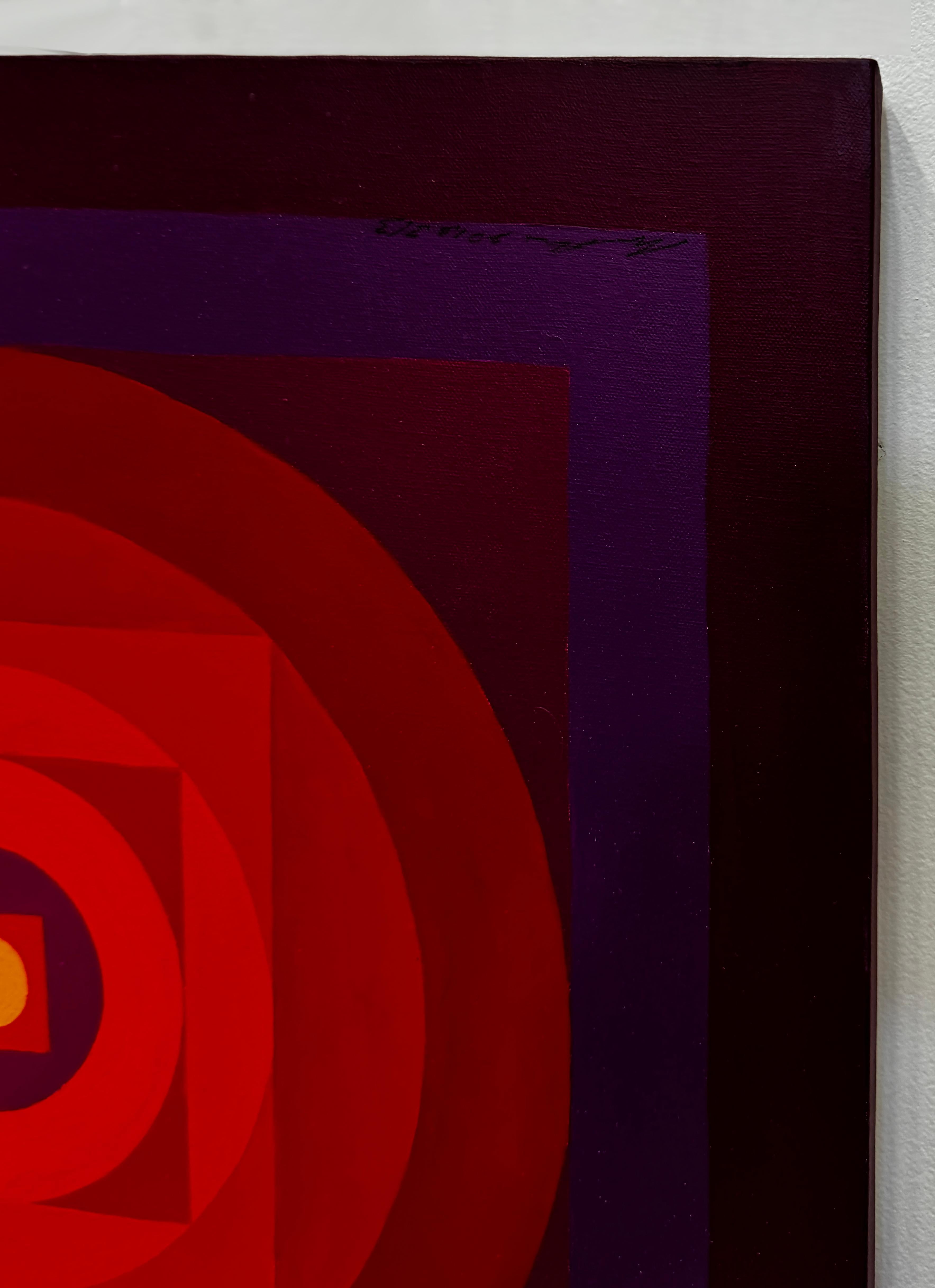 Tableaux triptyques géométriques colorés Op Art 2013 -Set of 3 en vente 3