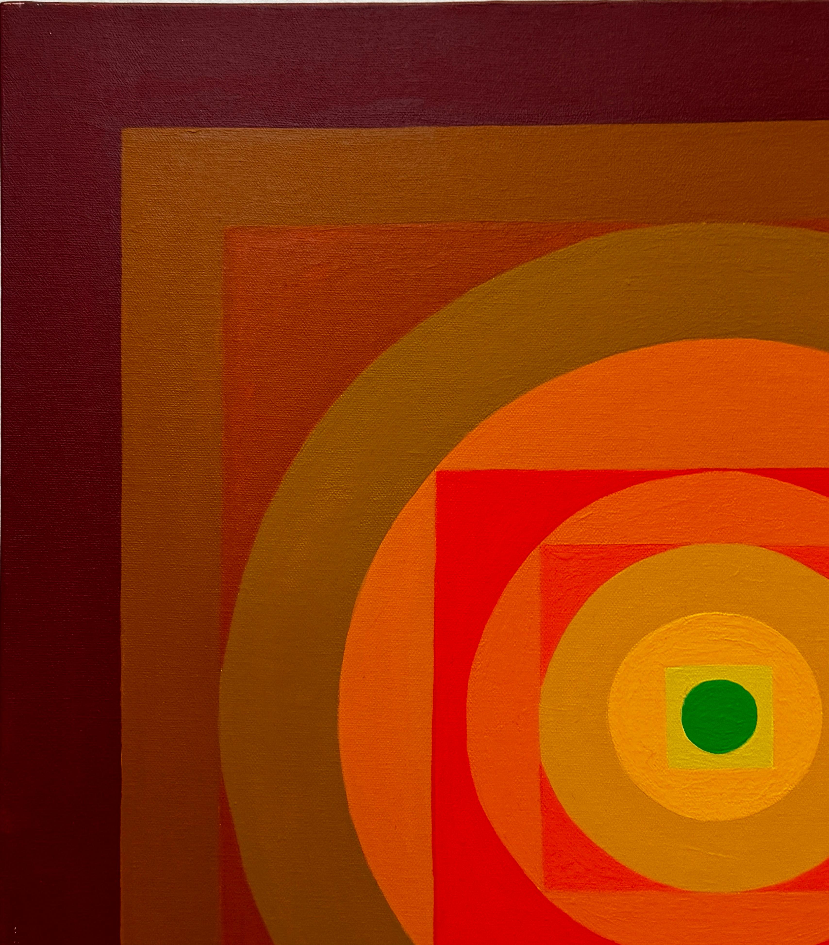 Américain Tableaux triptyques géométriques colorés Op Art 2013 -Set of 3 en vente