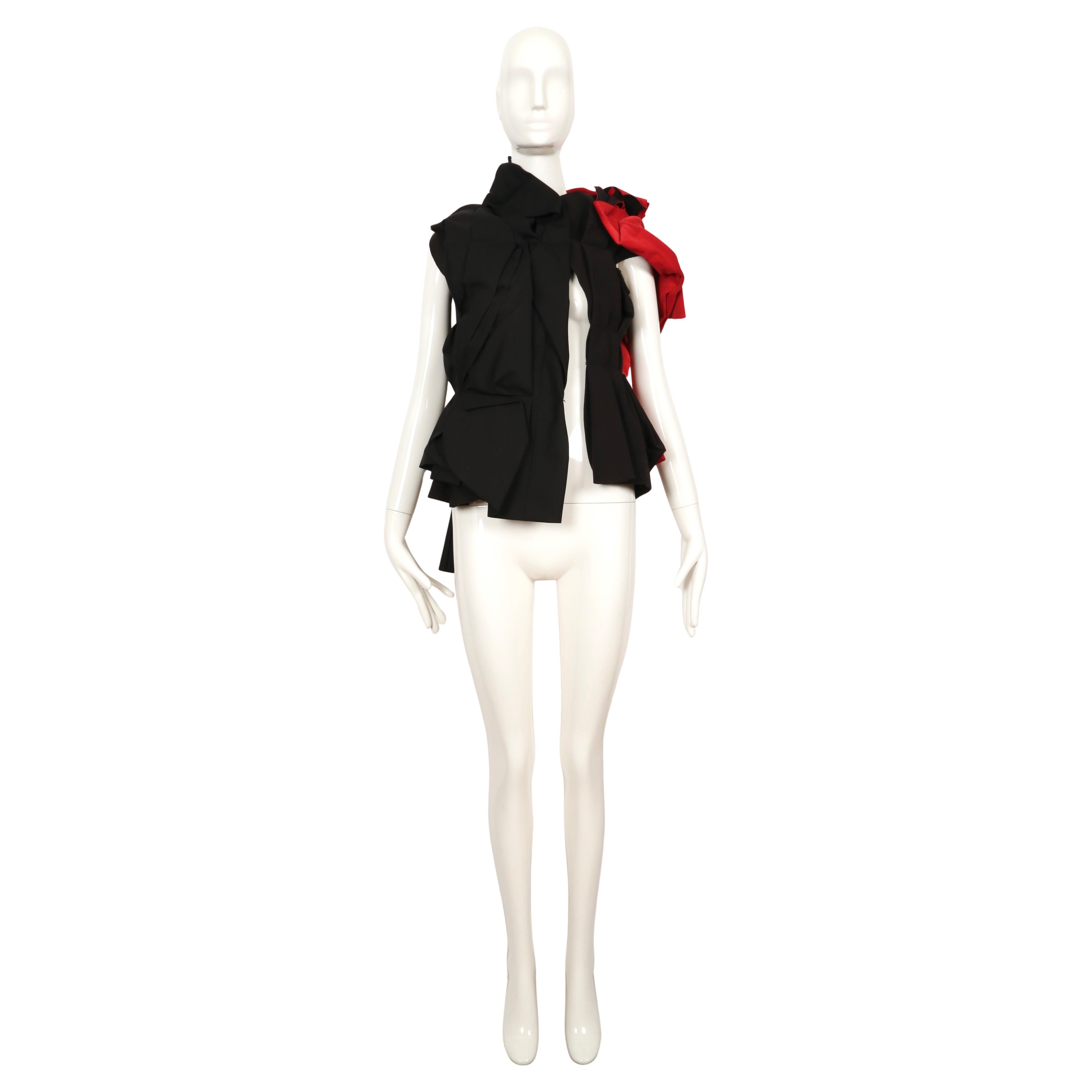 2013 COMME DES GARCONS giacca RUNWAY nera e rossa in vendita 6