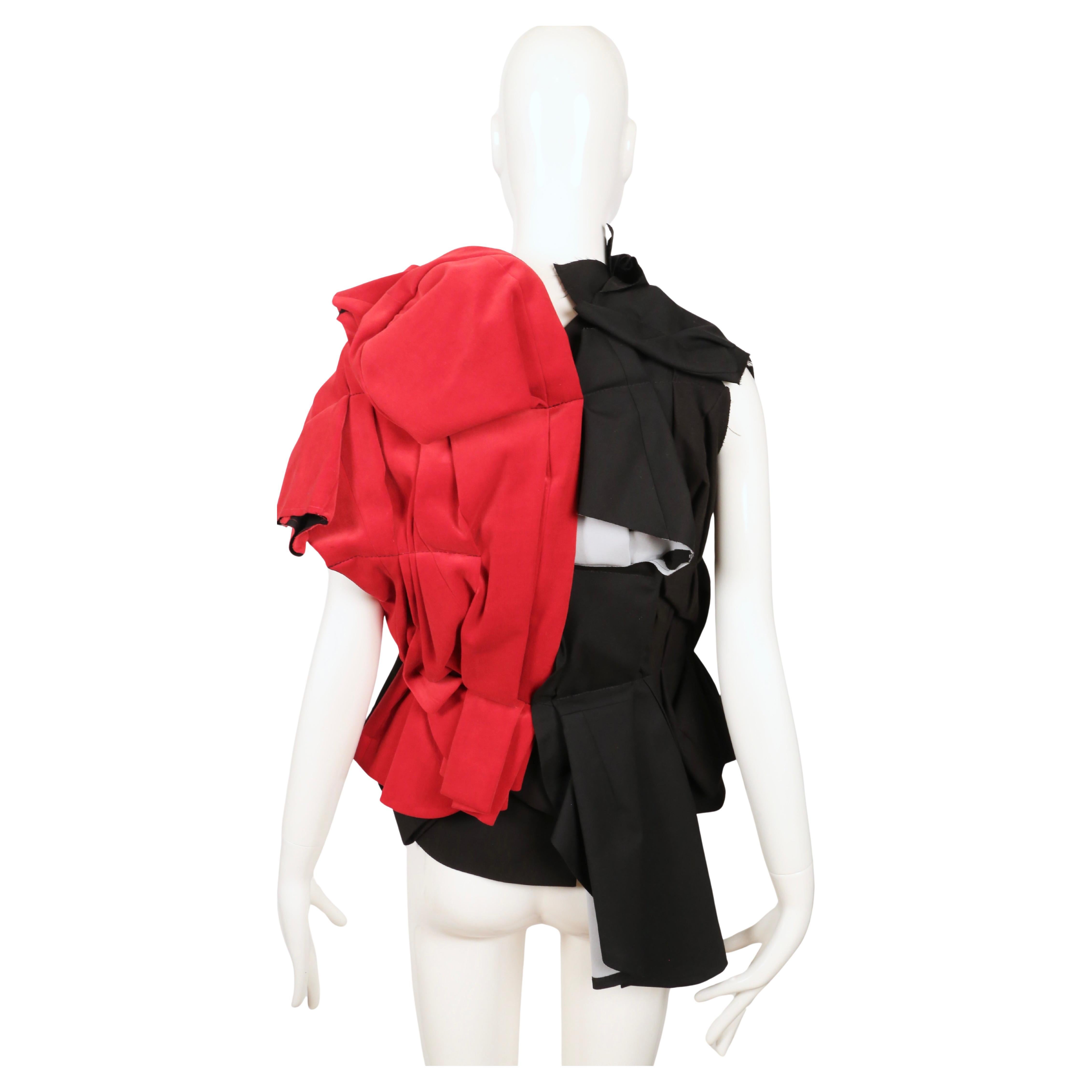 2013 COMME DES GARCONS giacca RUNWAY nera e rossa in vendita 8