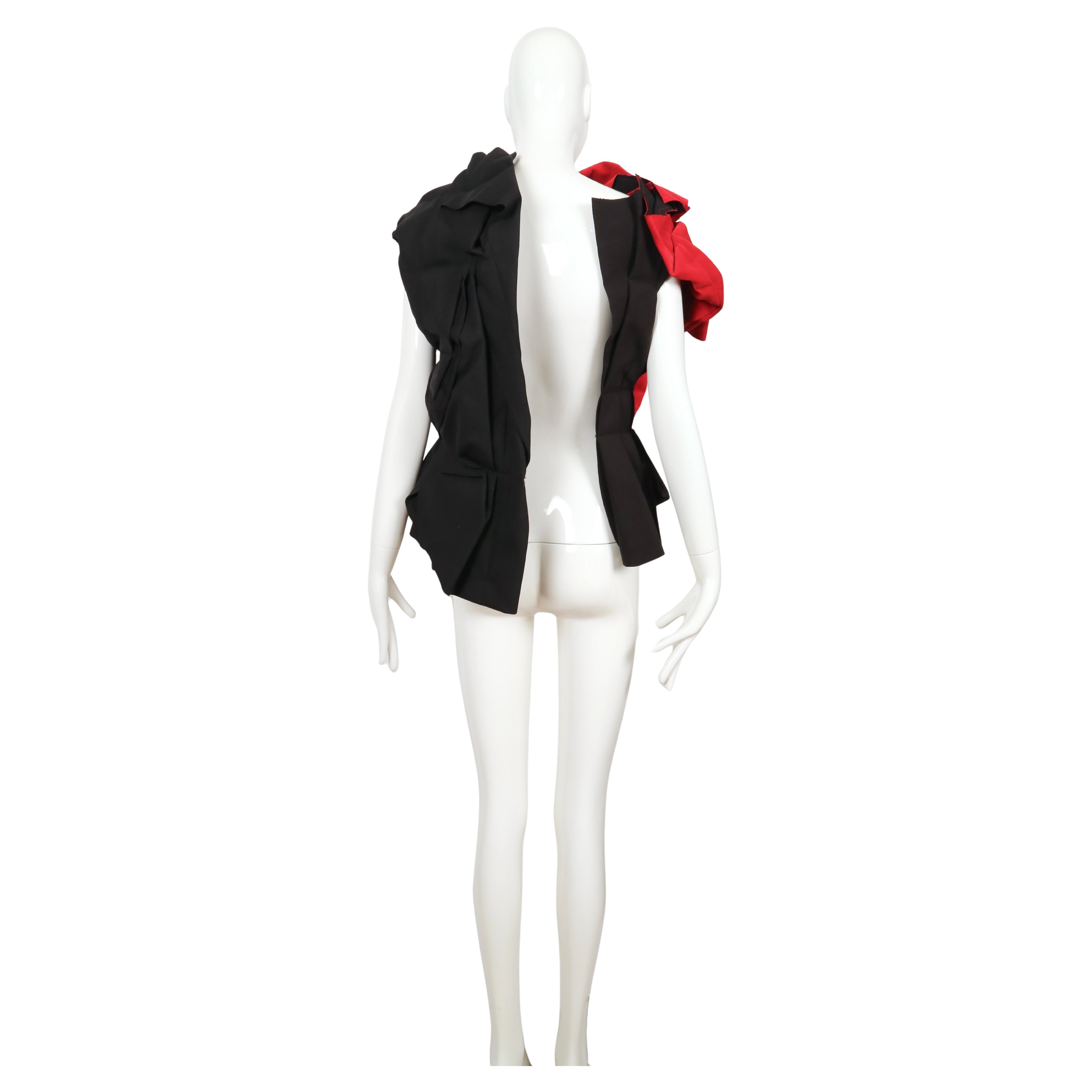 2013 COMME DES GARCONS giacca RUNWAY nera e rossa in vendita 4