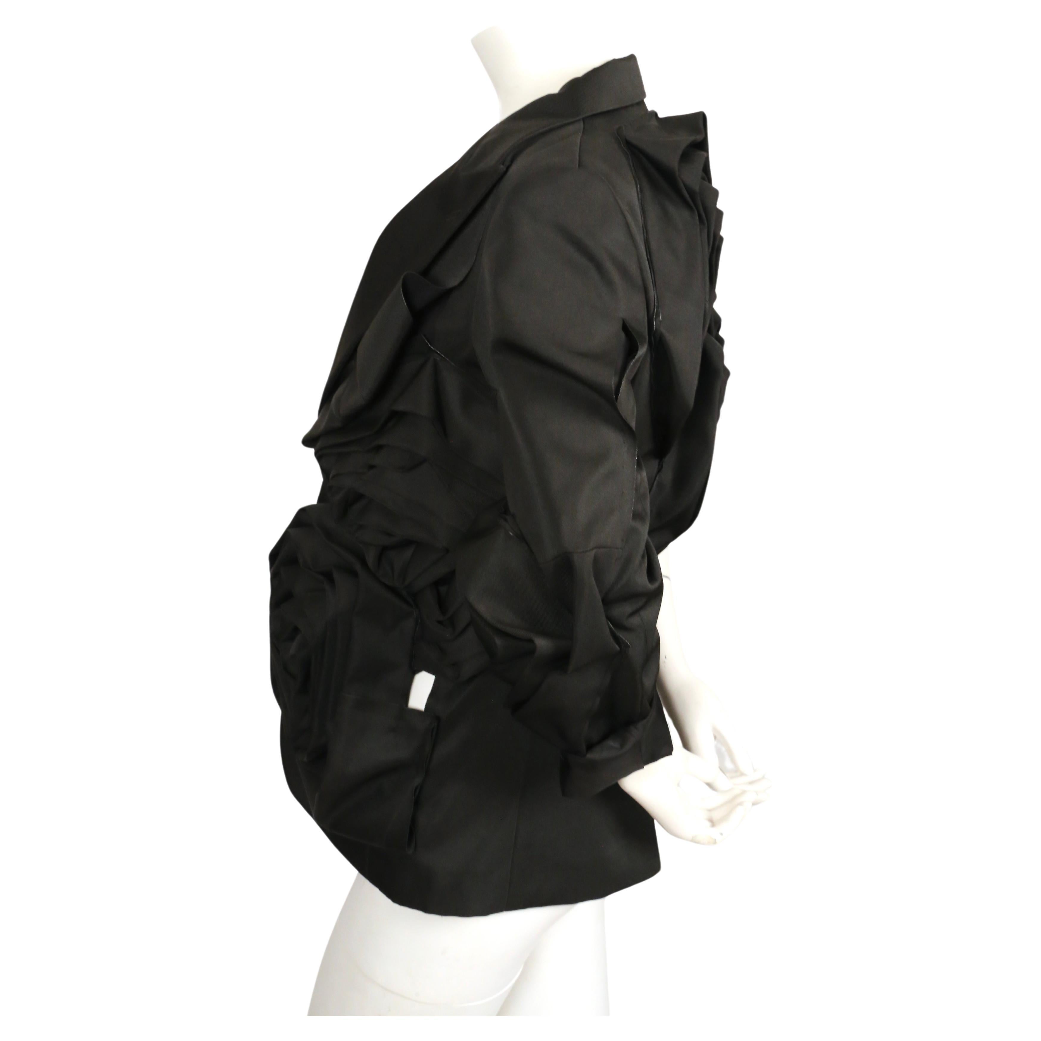 Women's or Men's 2013 COMME DES GARCONS black RUNWAY jacket with oversized rose motif