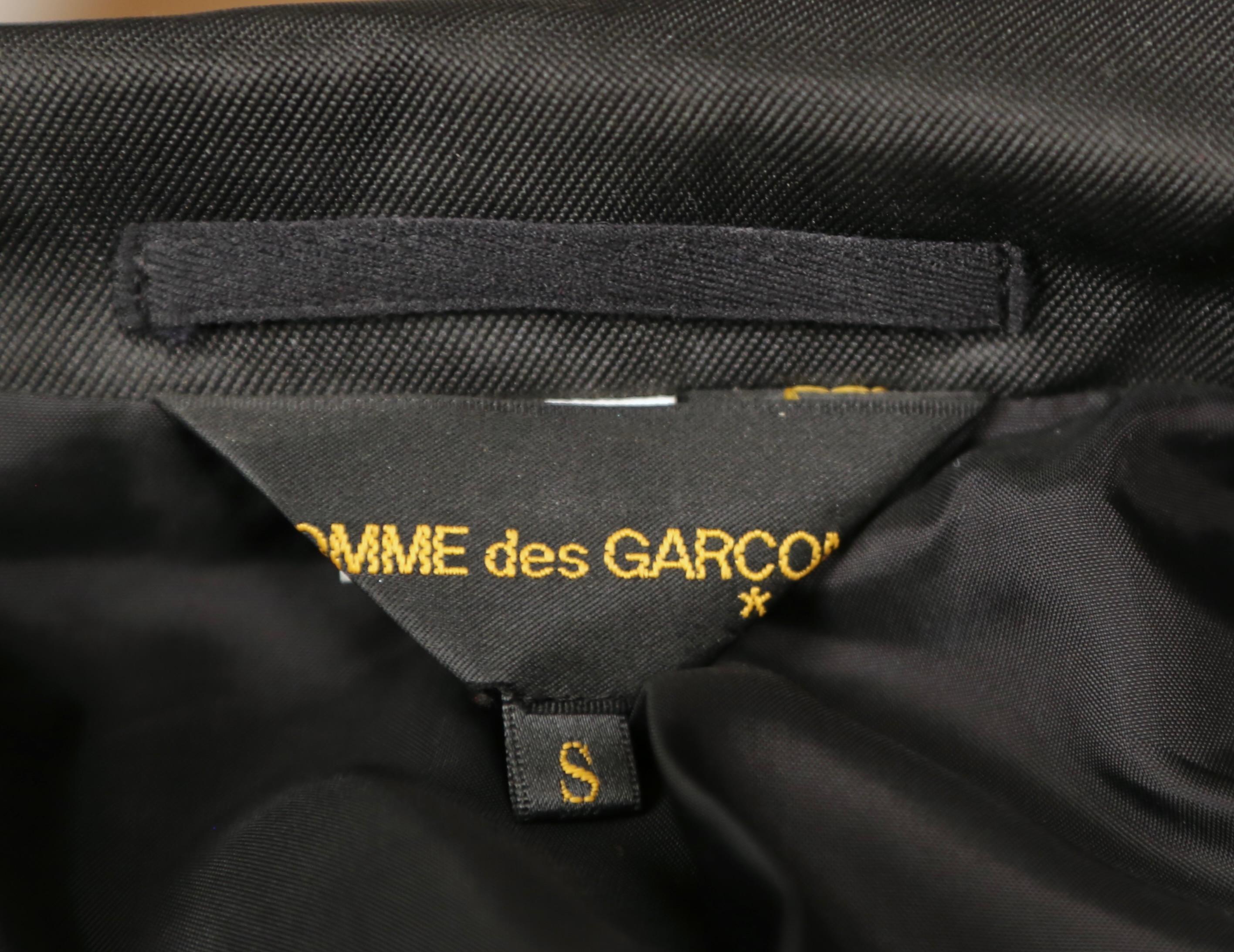 2013 COMME DES GARCONS black RUNWAY jacket with oversized rose motif 2