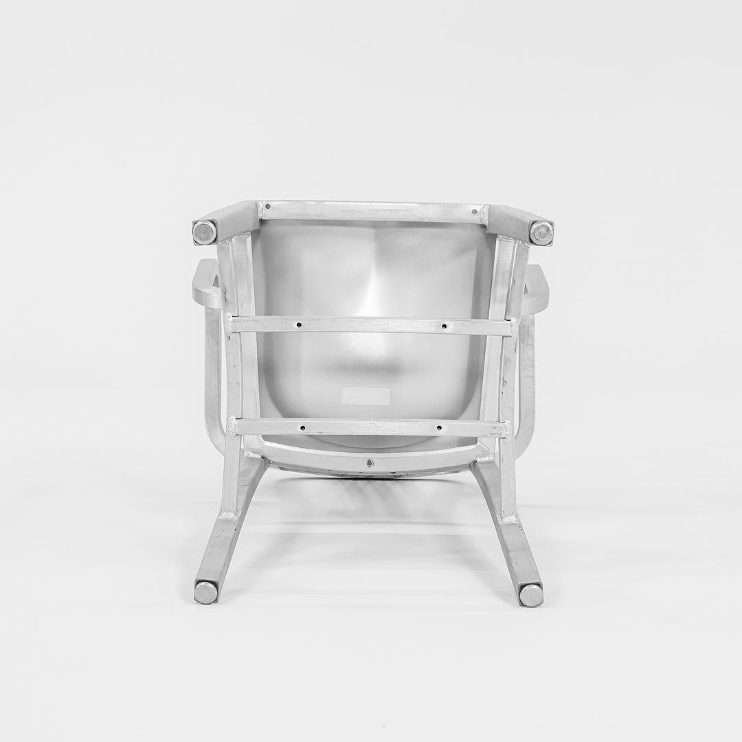 2013 Emeco Navy Dining Arm Chair in Brushed Aluminum, Model 1006-A For Sale 4