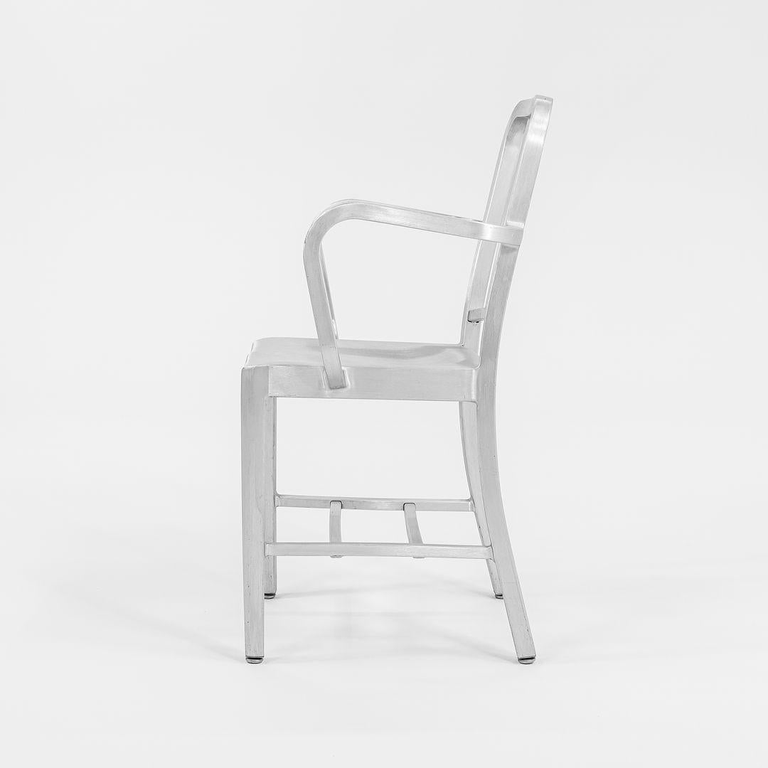 2013 Emeco Navy Dining Arm Chair in Brushed Aluminum, Model 1006-A For Sale 6