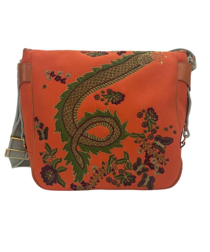 2013 Emilio Pucci Large Crossbody Messenger Bag with Dragon Embroidery In New Condition In Montgomery, TX