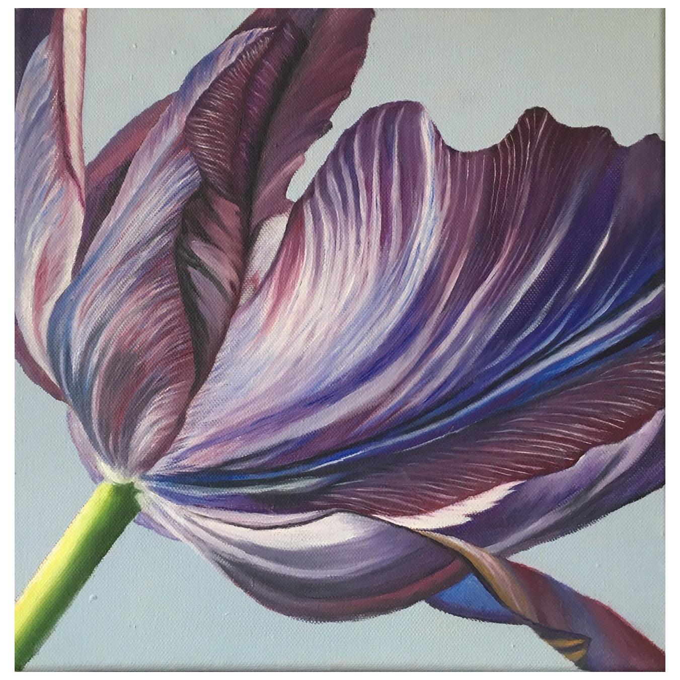 2013 Esther Hansen Blue Tulip, Danish Painting For Sale