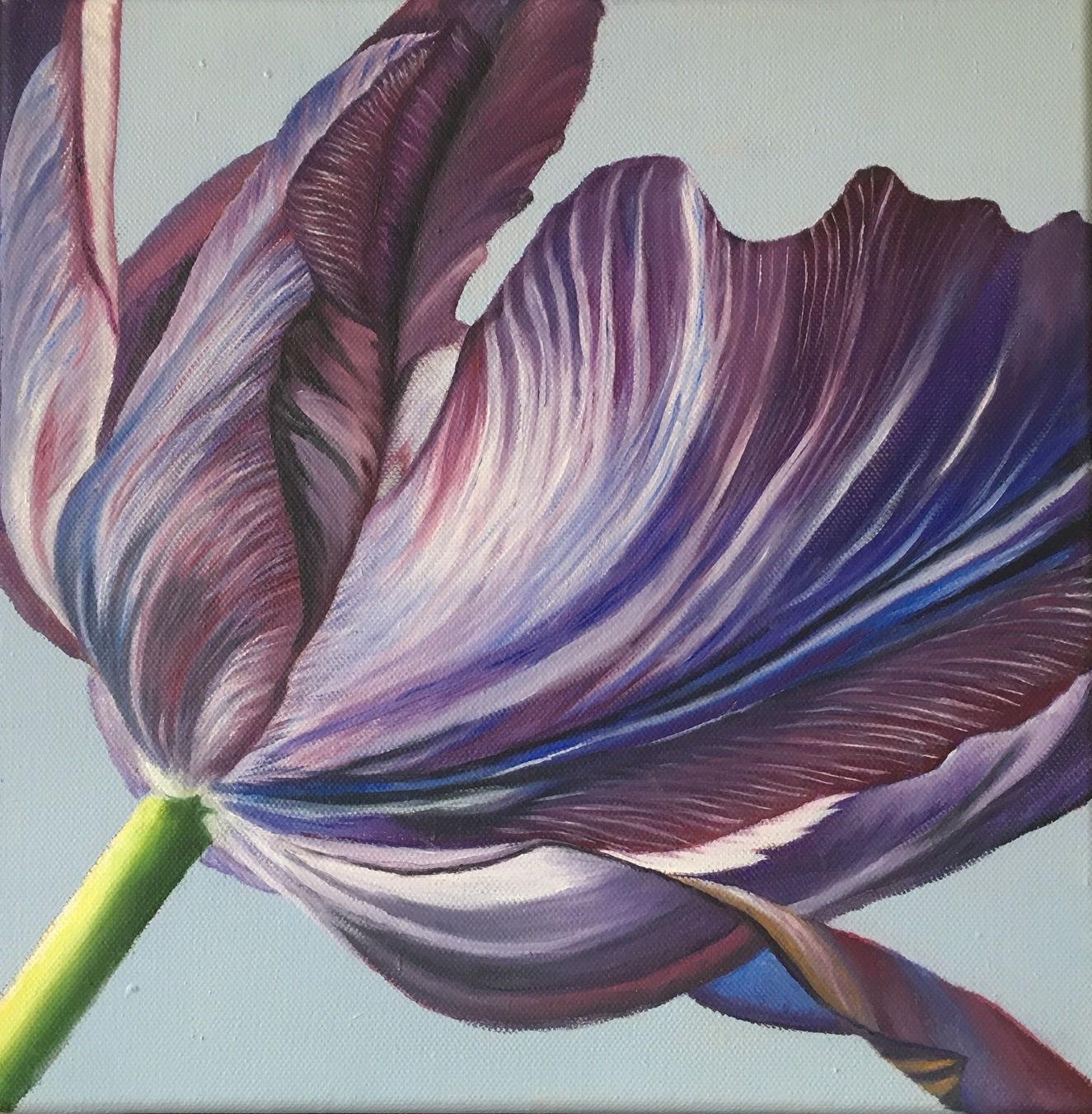 2013 Colección Esther Hansen de cuatro pinturas de flores Danés en venta