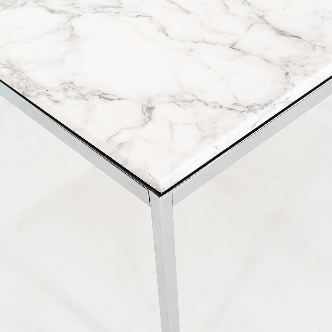 2013 Florence Knoll Table basse et d'appoint avec plateau en marbre Arabescato poli 29x29x19 en vente 3