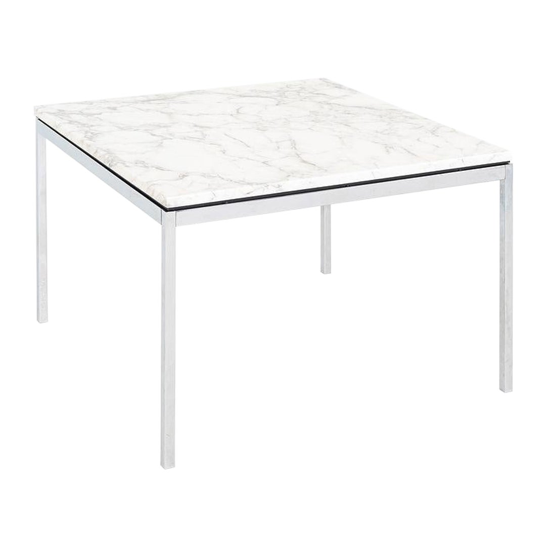 2013 Florence Knoll Table basse et d'appoint avec plateau en marbre Arabescato poli 29x29x19