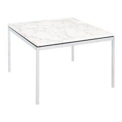 2013 Florence Knoll Table basse et d'appoint avec plateau en marbre Arabescato poli 29x29x19