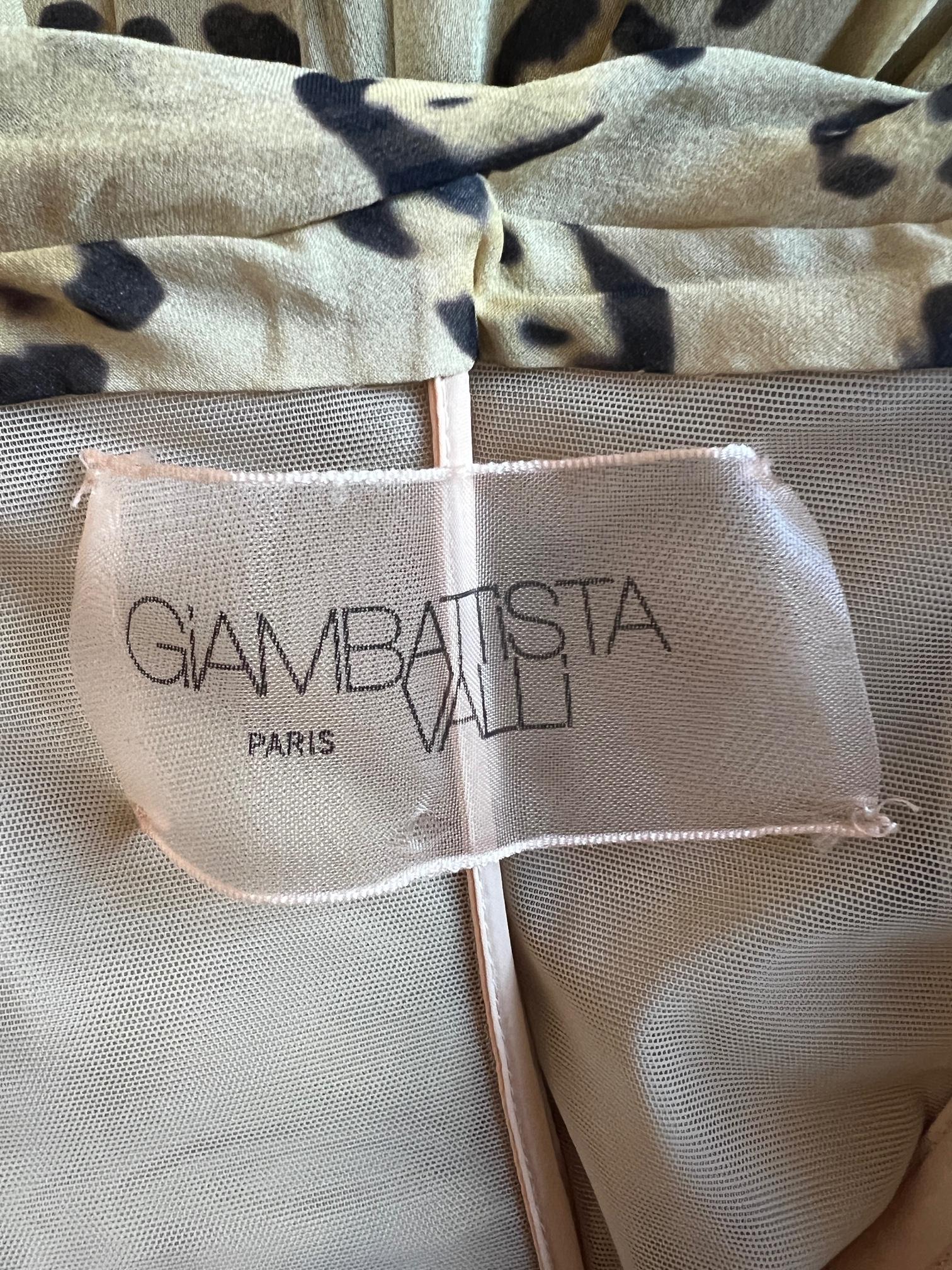 Women's 2013 Giambattista Valli Leopard Chiffon Strapless Maxi-Dress For Sale