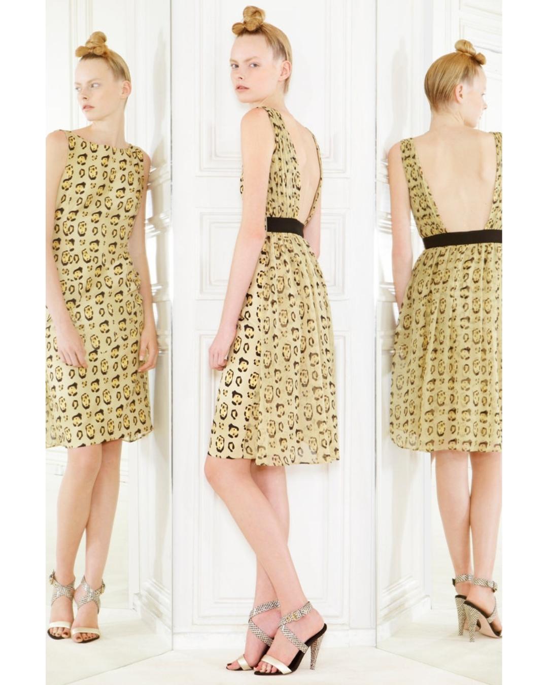 2013 Giambattista Valli Leopard Chiffon Strapless Maxi-Dress For Sale 1