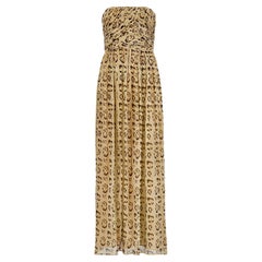 2013 Giambattista Valli Robe longue sans bretelles en mousseline léopard