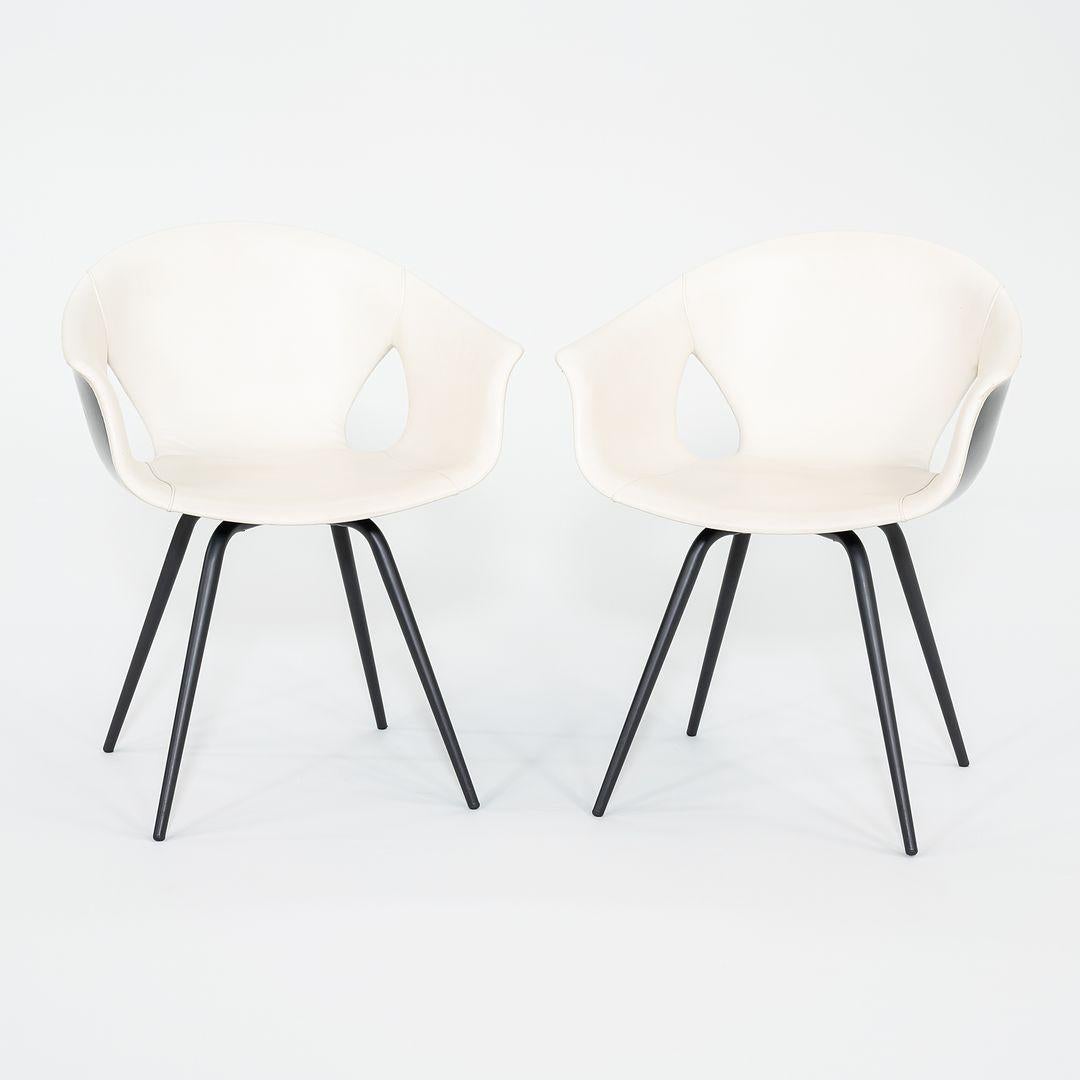 2013 Ginger Ale Dining Chairs by Roberto Lazzeroni for Poltrona Frau in Leather In Good Condition For Sale In Philadelphia, PA