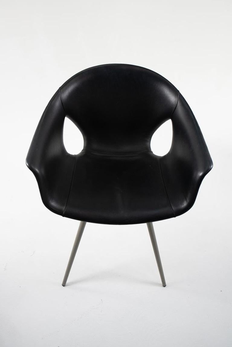 Contemporary 2013 Ginger Ale Leather Dining Chairs by Roberto Lazzeroni for Poltrona Frau For Sale
