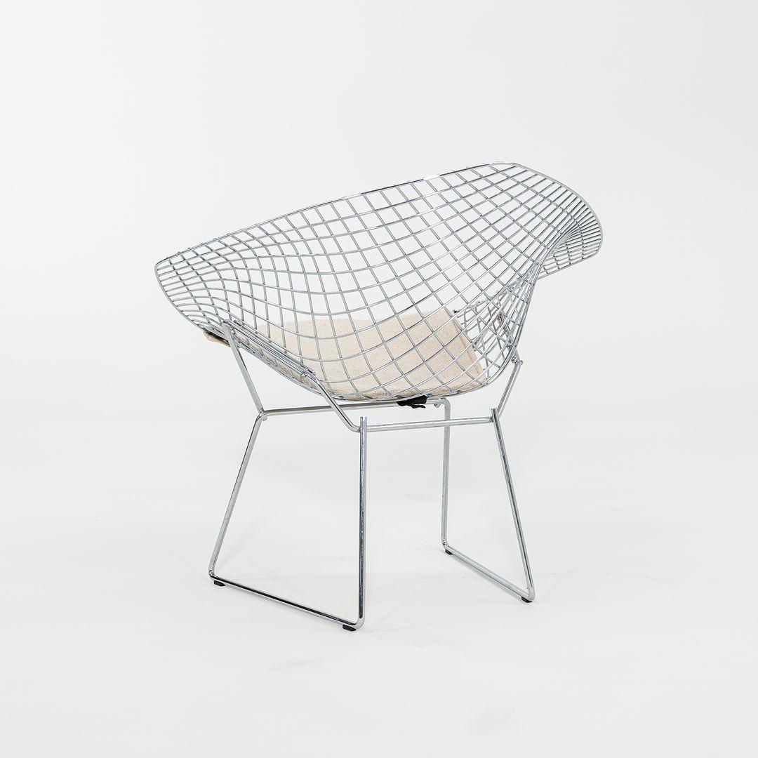 2013 Harry Bertoia für Knoll Small Diamond Lounge Chair in Chrom mit Stoffsitz im Angebot 4
