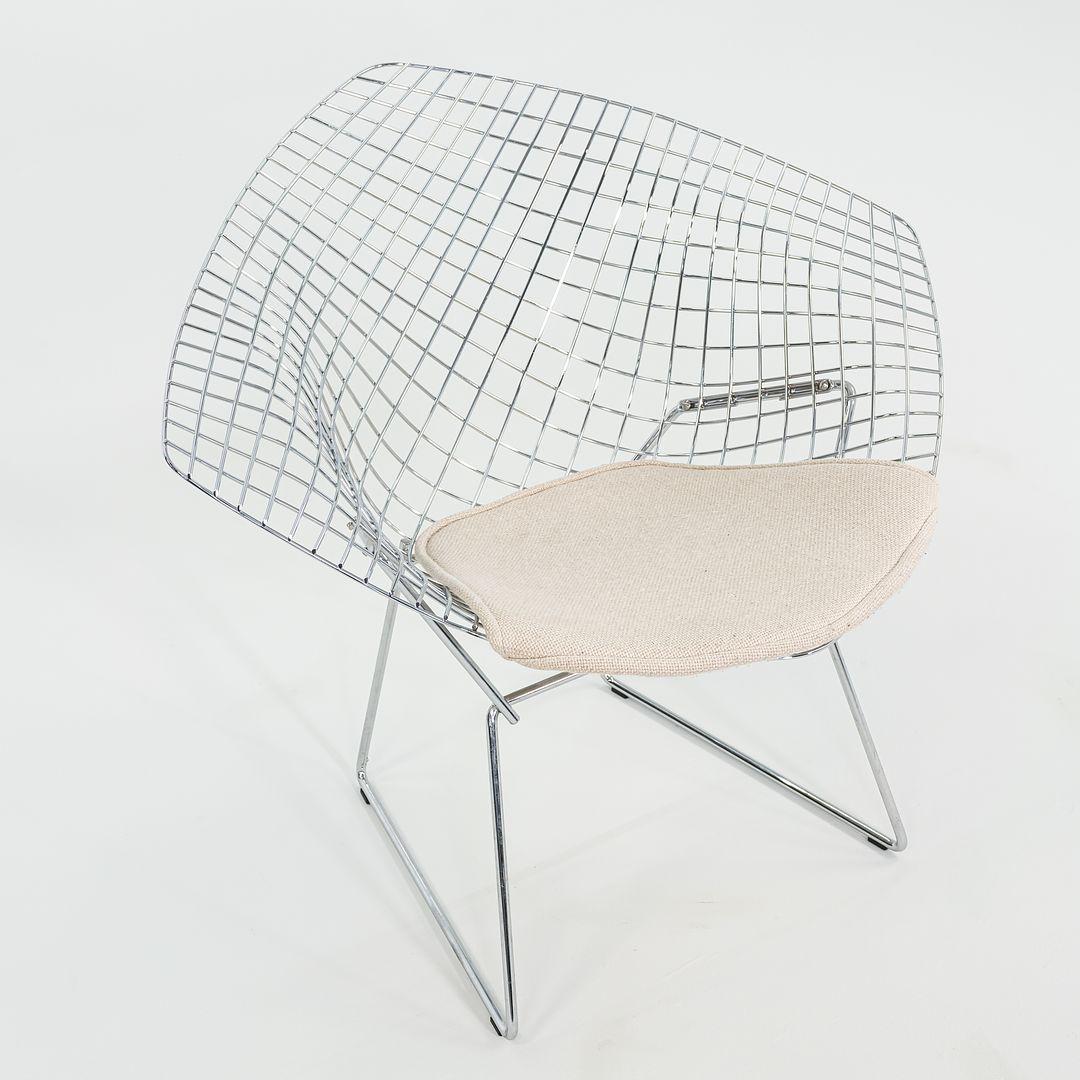 2013 Harry Bertoia für Knoll Small Diamond Lounge Chair in Chrom mit Stoffsitz (21. Jahrhundert und zeitgenössisch) im Angebot
