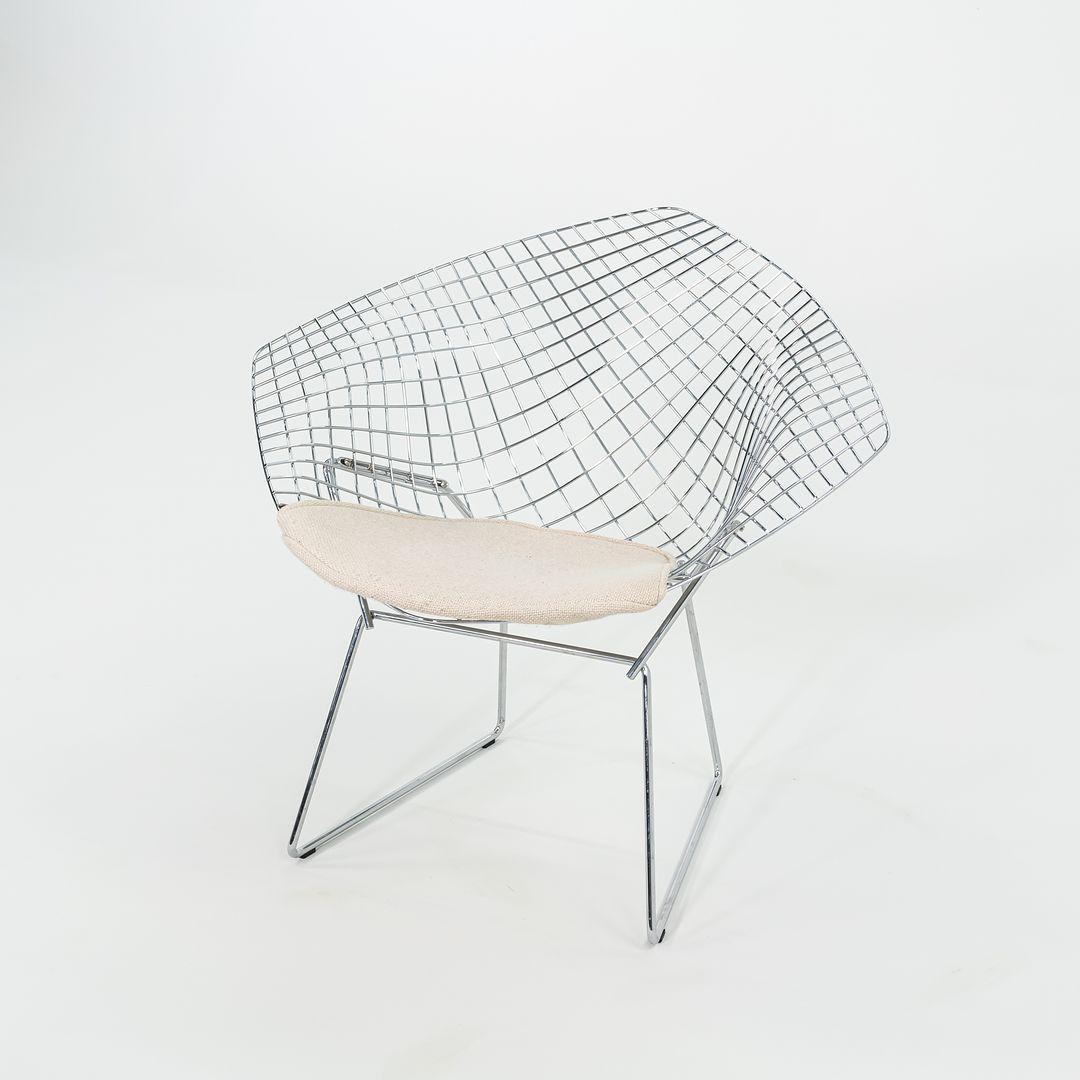 2013 Harry Bertoia für Knoll Small Diamond Lounge Chair in Chrom mit Stoffsitz im Angebot 2