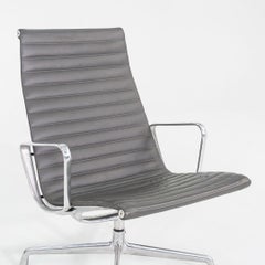 2013 Herman Miller Eames Aluminum Group Lounge Chairs in Grey Leather