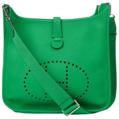 Hermes Evelyne III PM Epsom Bamboo Green Leather Crossbody Bag – My Closet  Rocks