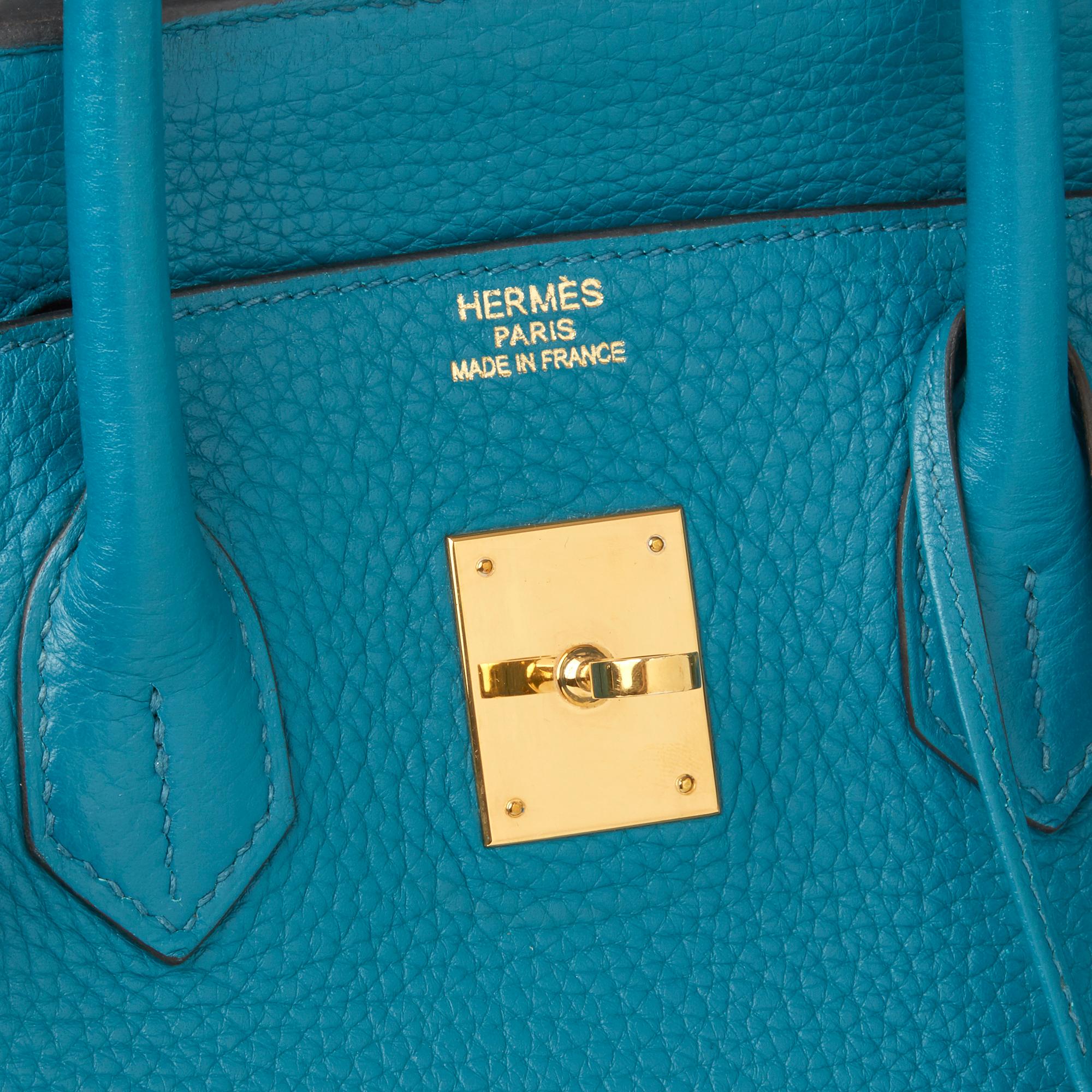 2013 Hermès Blau Izmir Clemence Leder Birkin 35cm 3