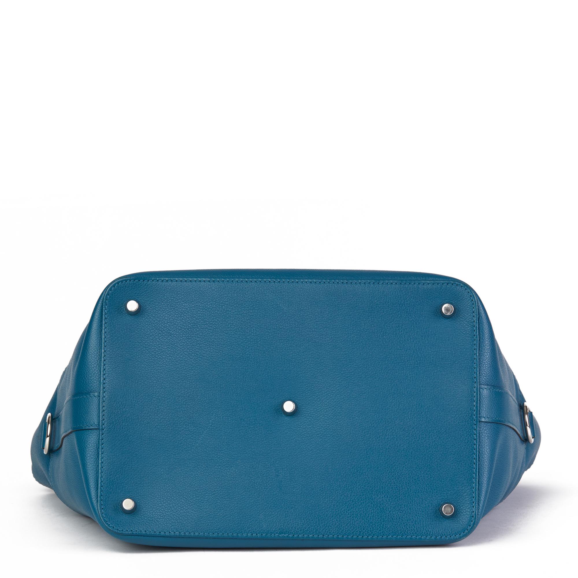 2013 Hermès Blue Izmir Evercolour Leather Toolbox 26cm 2