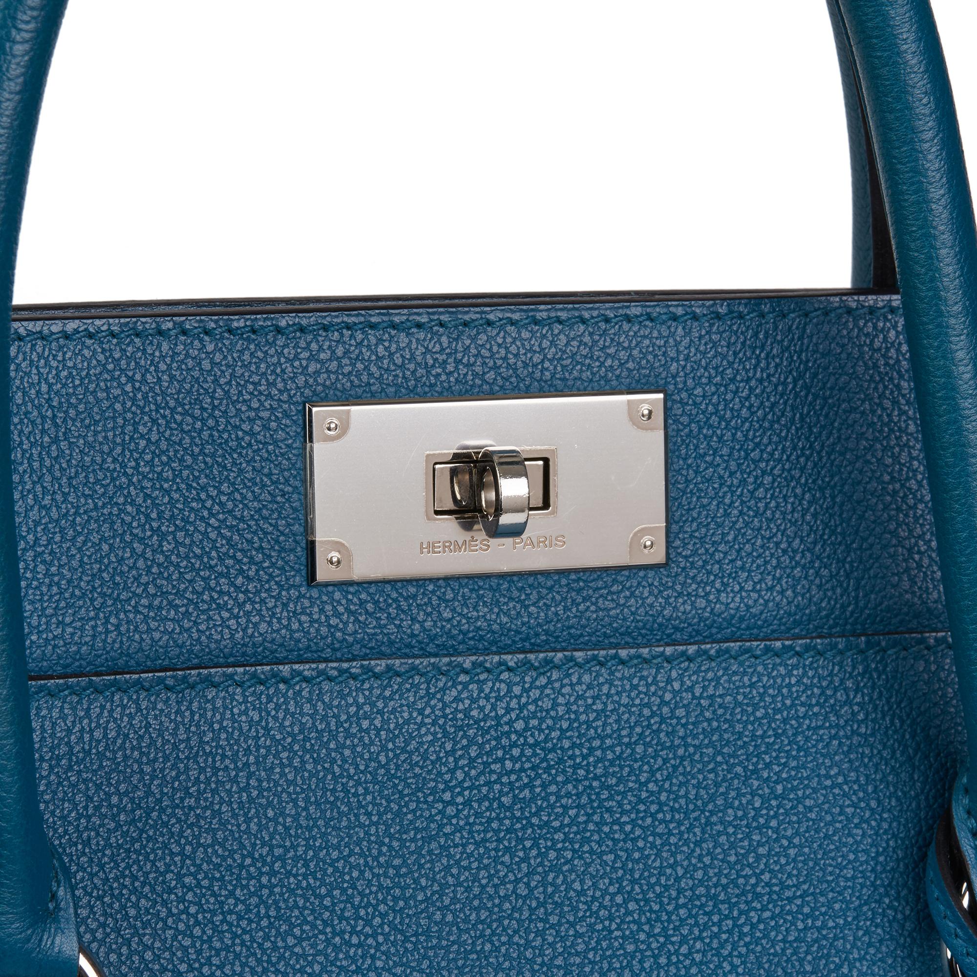 2013 Hermès Blue Izmir Evercolour Leather Toolbox 26cm 3