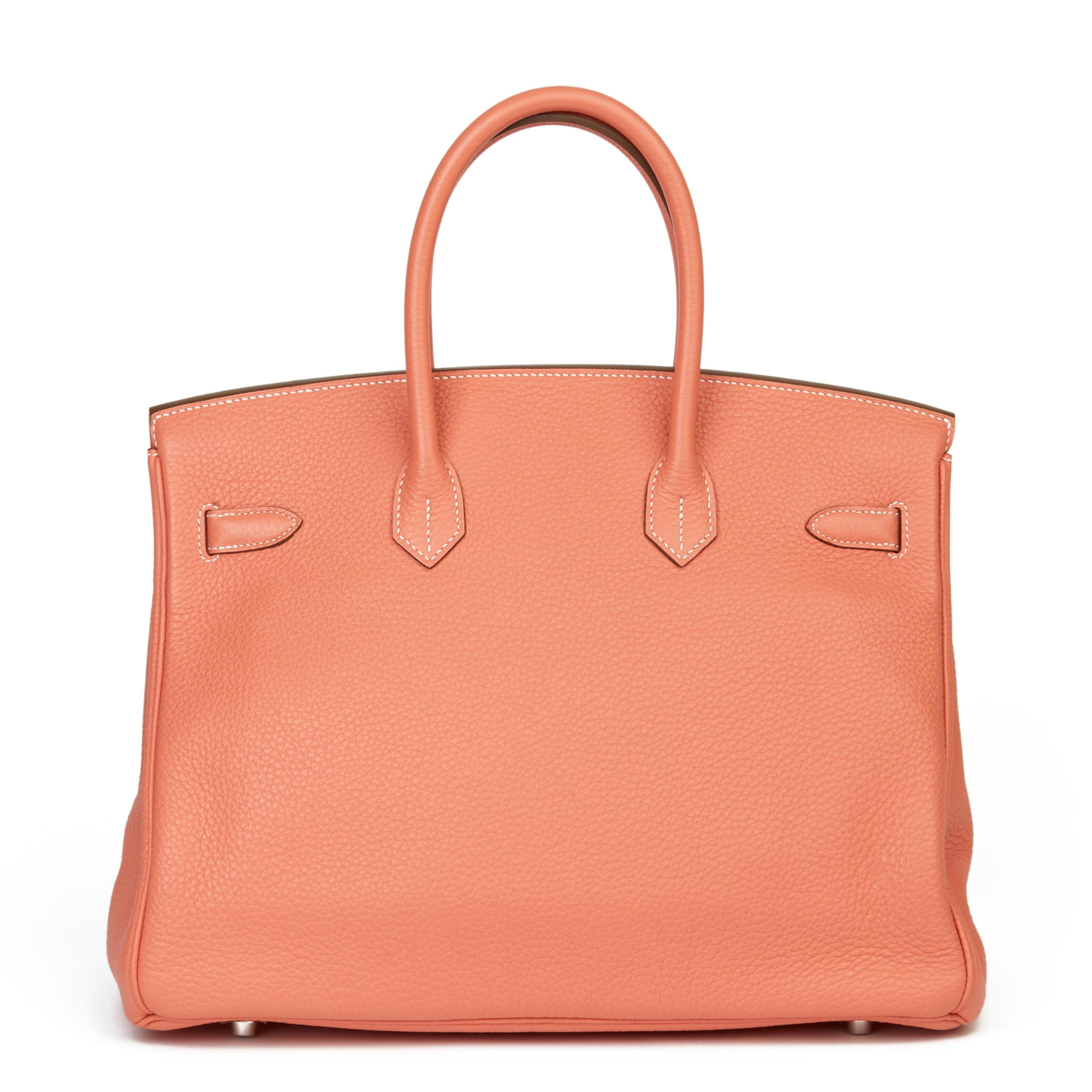 Orange 2013 Hermès Crevette Clemence Leather Birkin 35cm