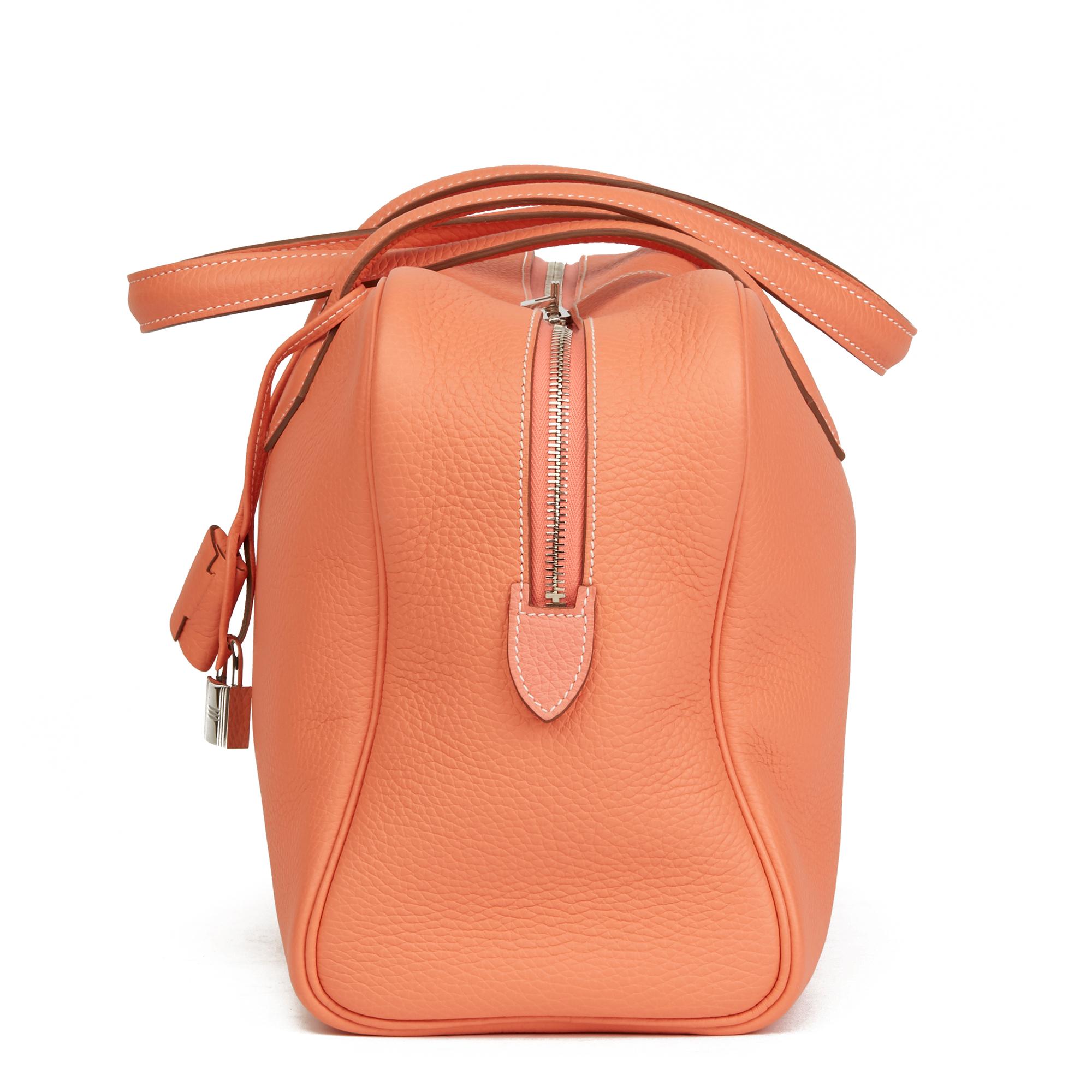Orange 2013 Hermès Crevette Clemence Leather Victoria II 35