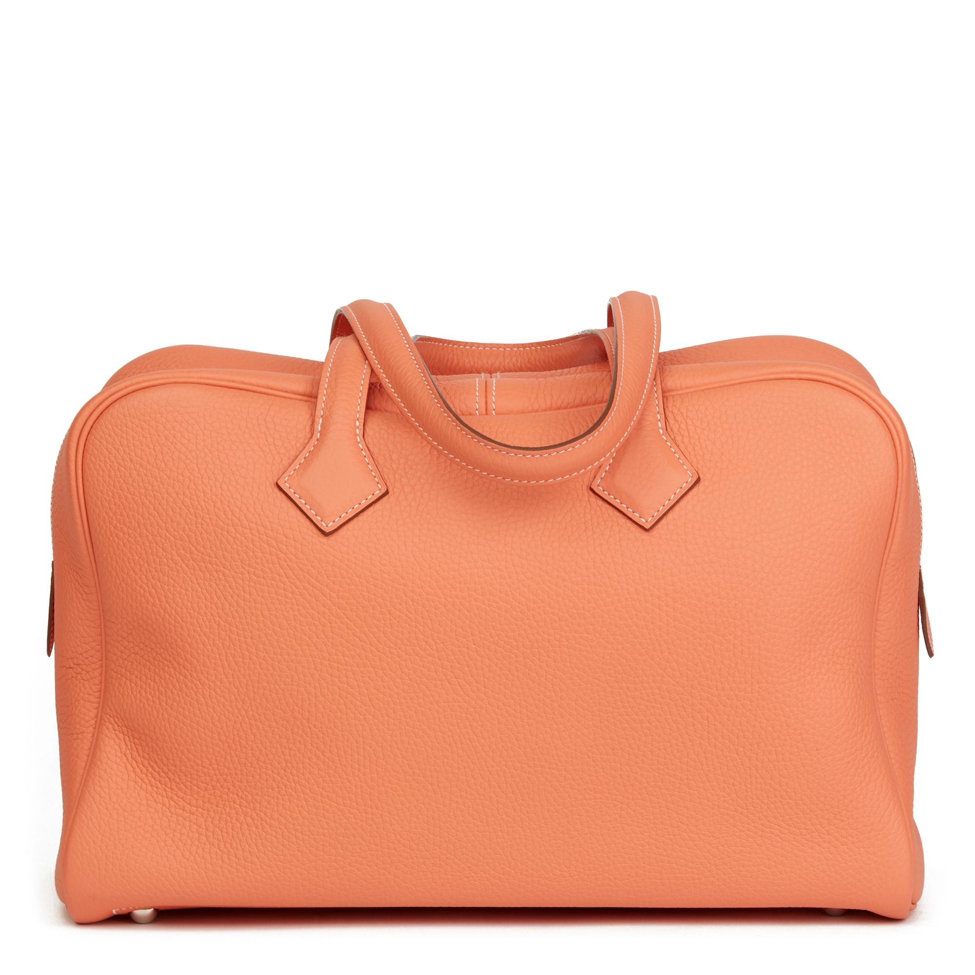 2013 Hermès Crevette Clemence Leather Victoria II 35 In Excellent Condition In Bishop's Stortford, Hertfordshire