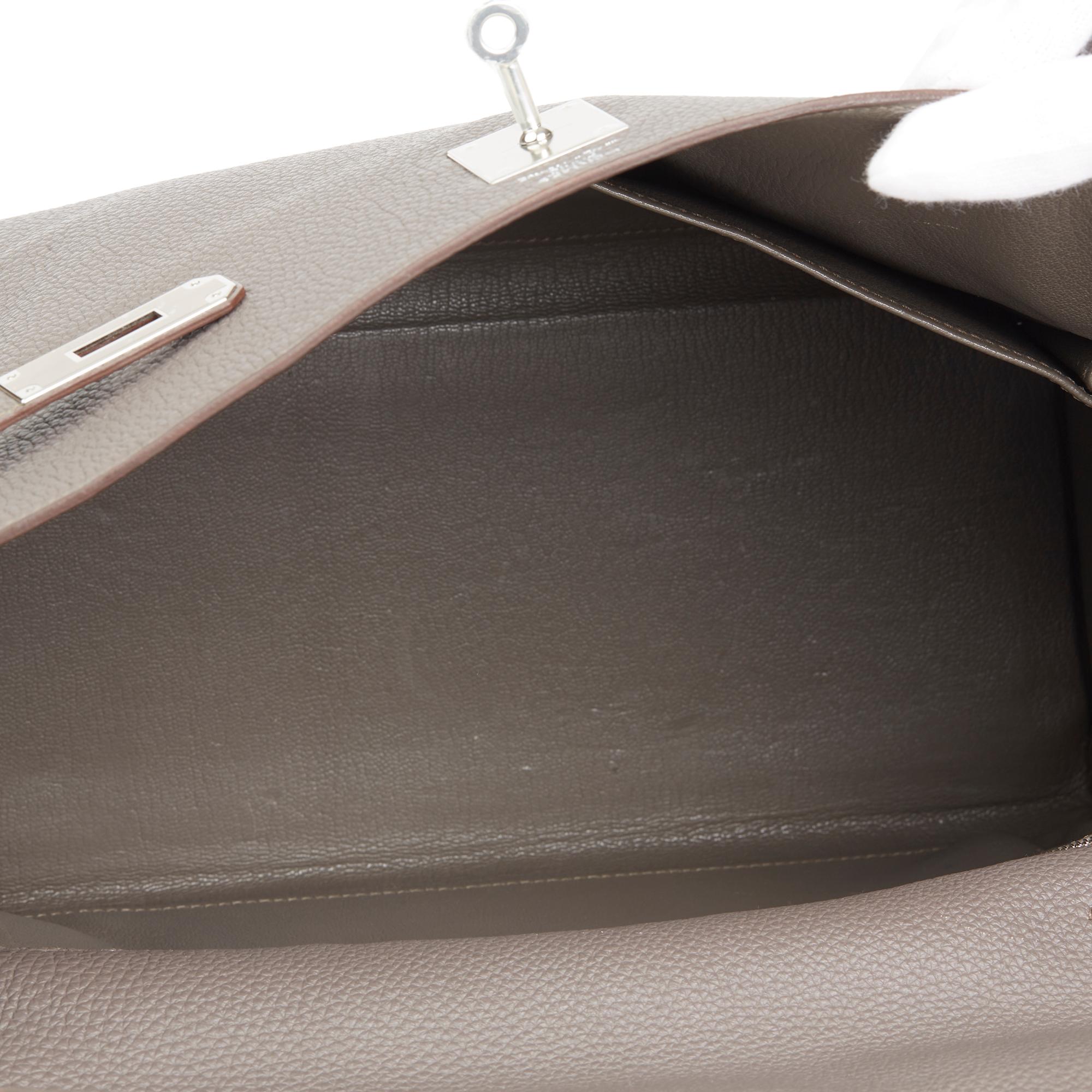 2013 Hermès Etain Togo Leather Kelly 35cm Retourne 5