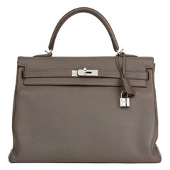 2013 Hermès Etain Togo Leather Kelly 35cm Retourne