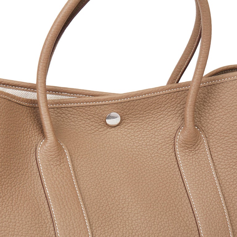 2013 Hermès Etoupe Negonda Leather Garden Party 36cm at 1stDibs