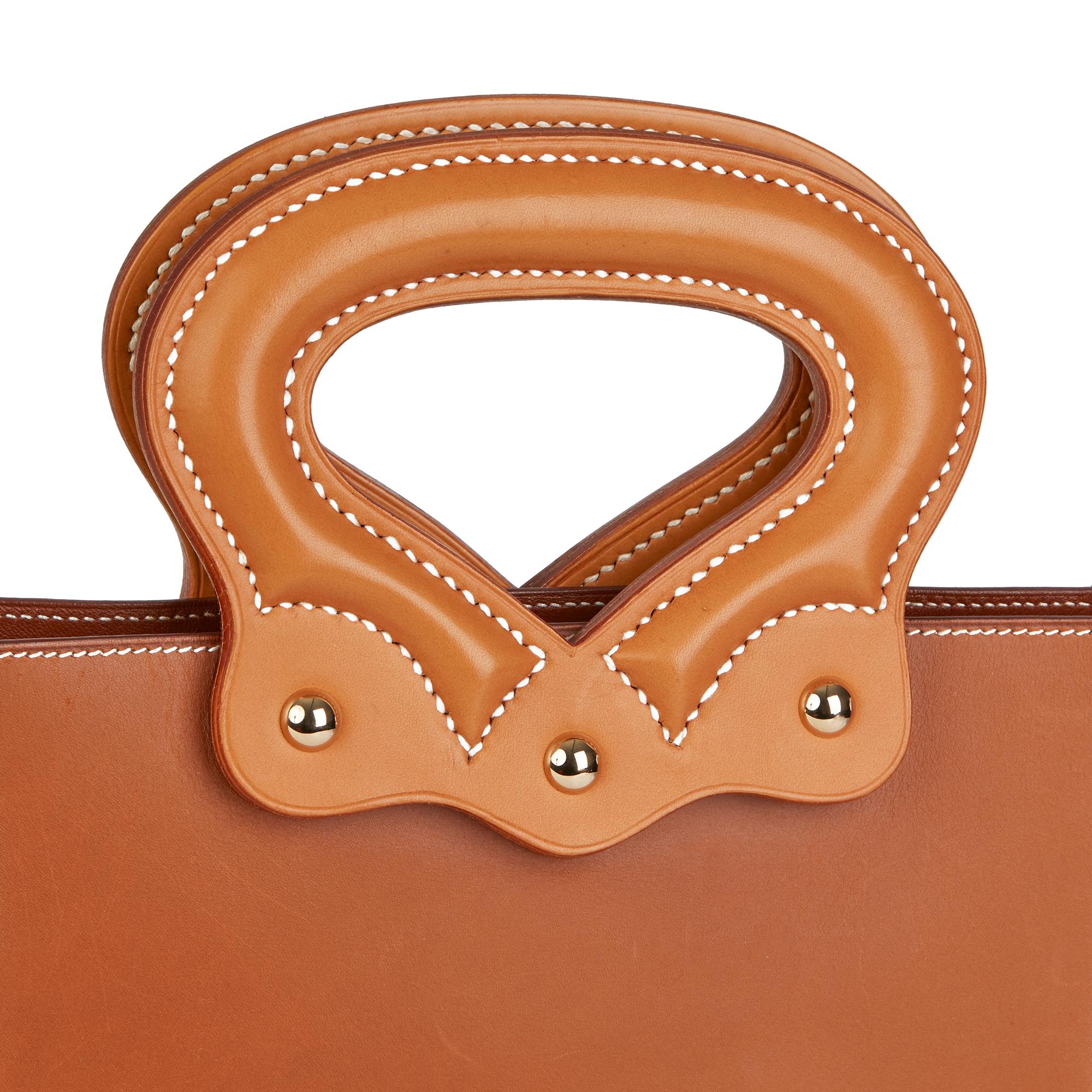 2013 Hermès Fauve & Natural Barenia Leather Cut Out Handle Tote  1