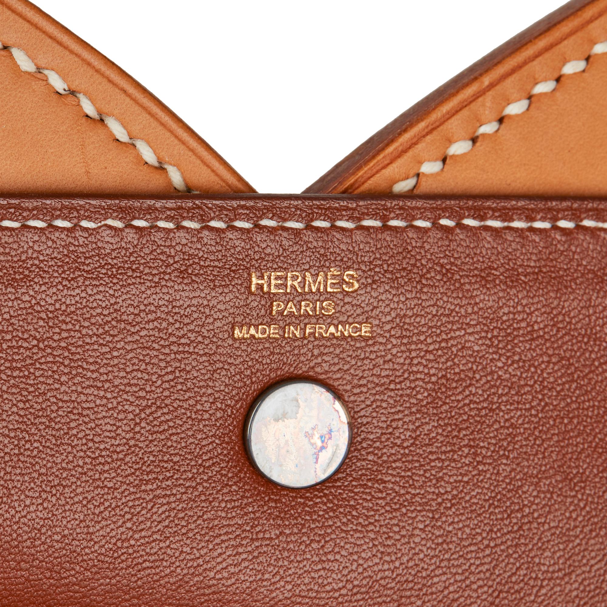 2013 Hermès Fauve & Natural Barenia Leather Cut Out Handle Tote  2