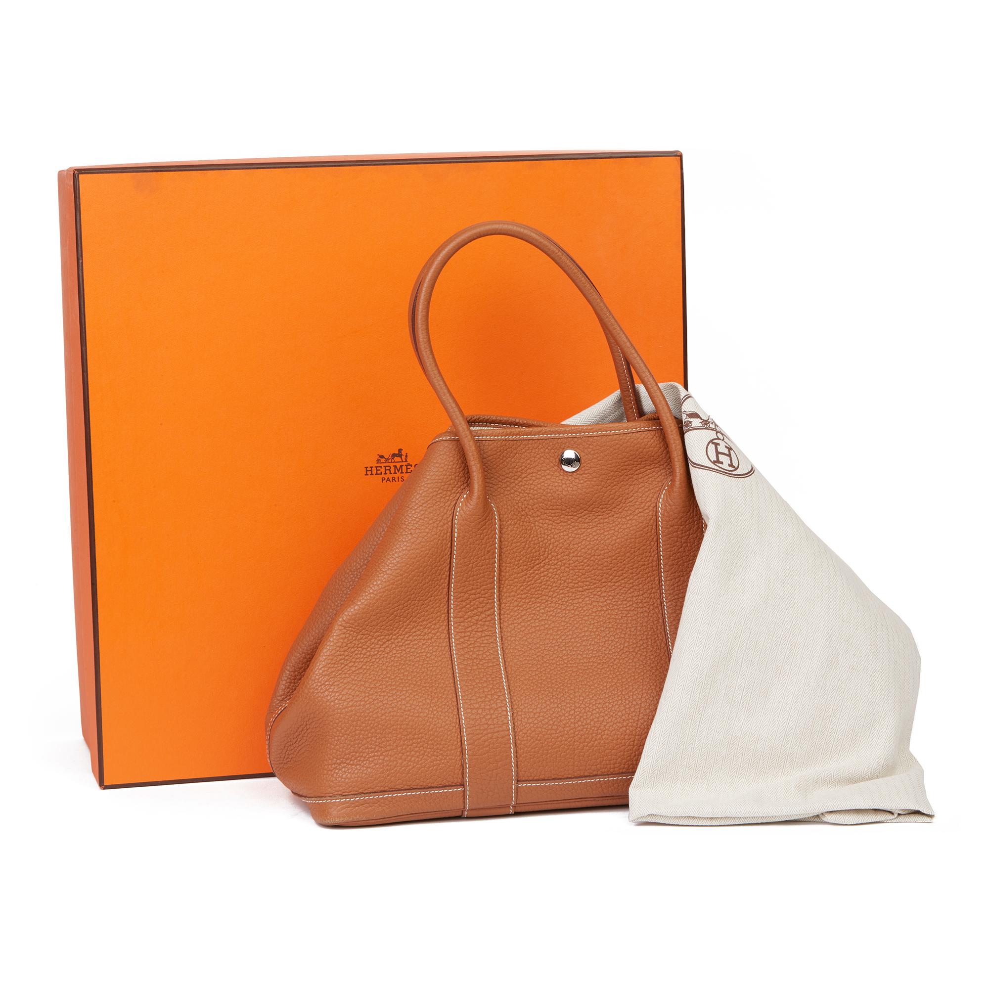 2013 Hermès Gold Negonda Leather Garden Party 36cm 7